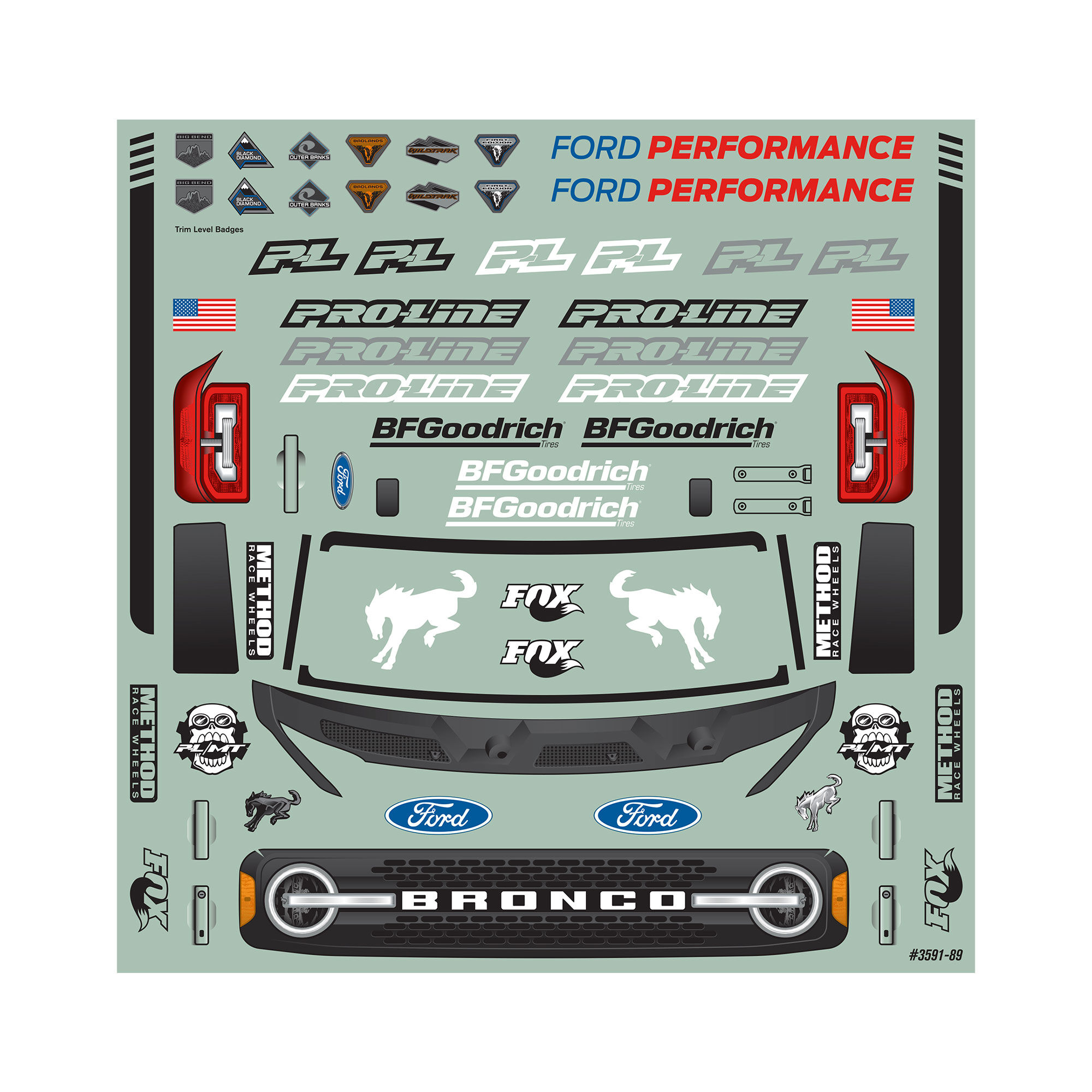 Pro-Line Racing 1/10 2021 Ford Bronco Clear Body: Granite, Vorteks