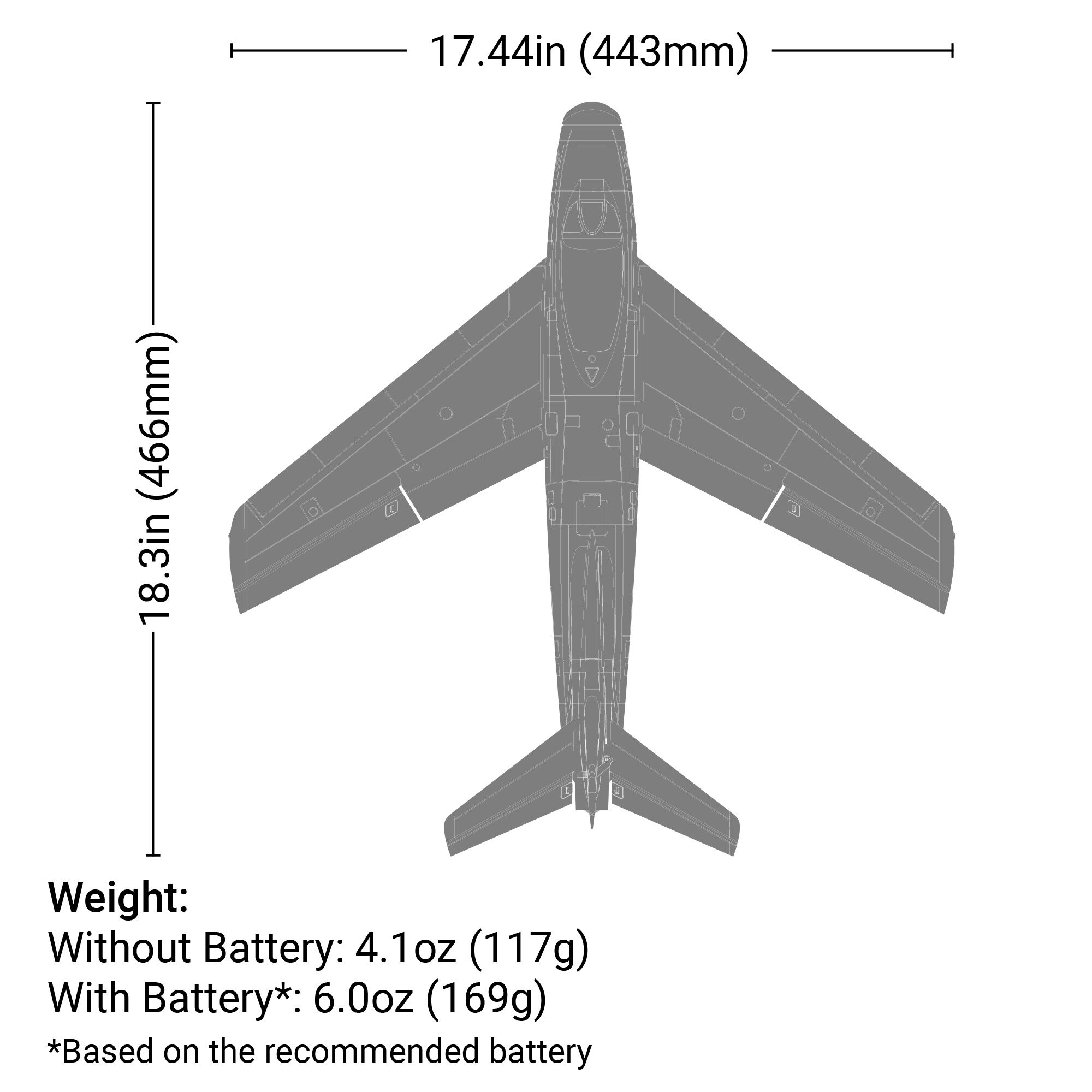 E-flite UMX F-86 Sabre 30mm EDF Jet BNF Basic with AS3X and SAFE Select
