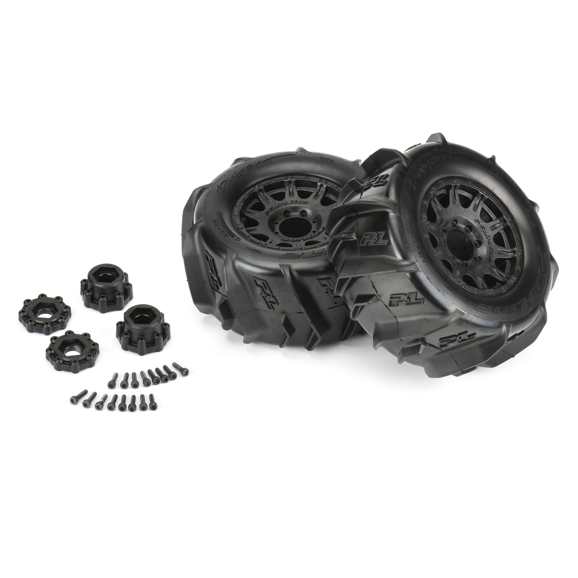 Pro-Line Racing 1/8 Dumont F/R 3.8" MT Tires Mounted 17mm Black Raid (2)