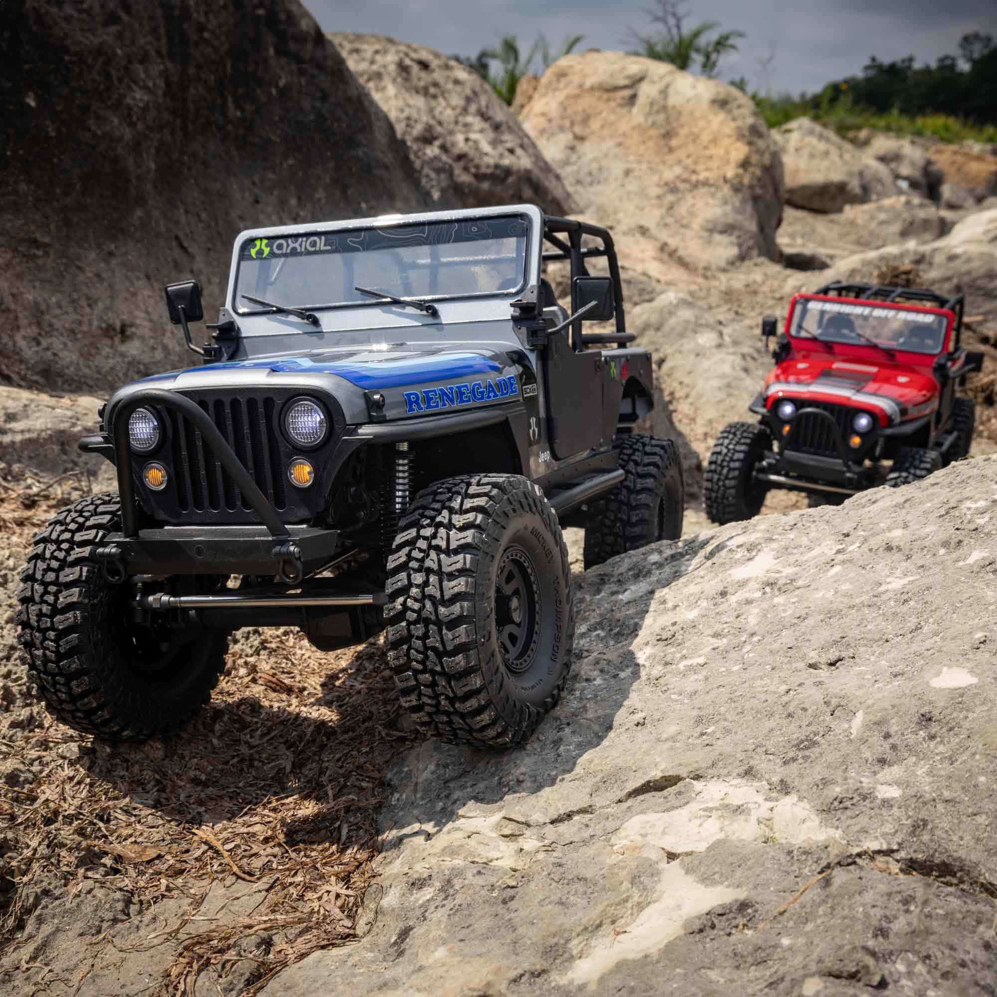 Axial 1/10 SCX10 III Jeep CJ-7 4X4 RTR Brushed Rock Crawler, Red
