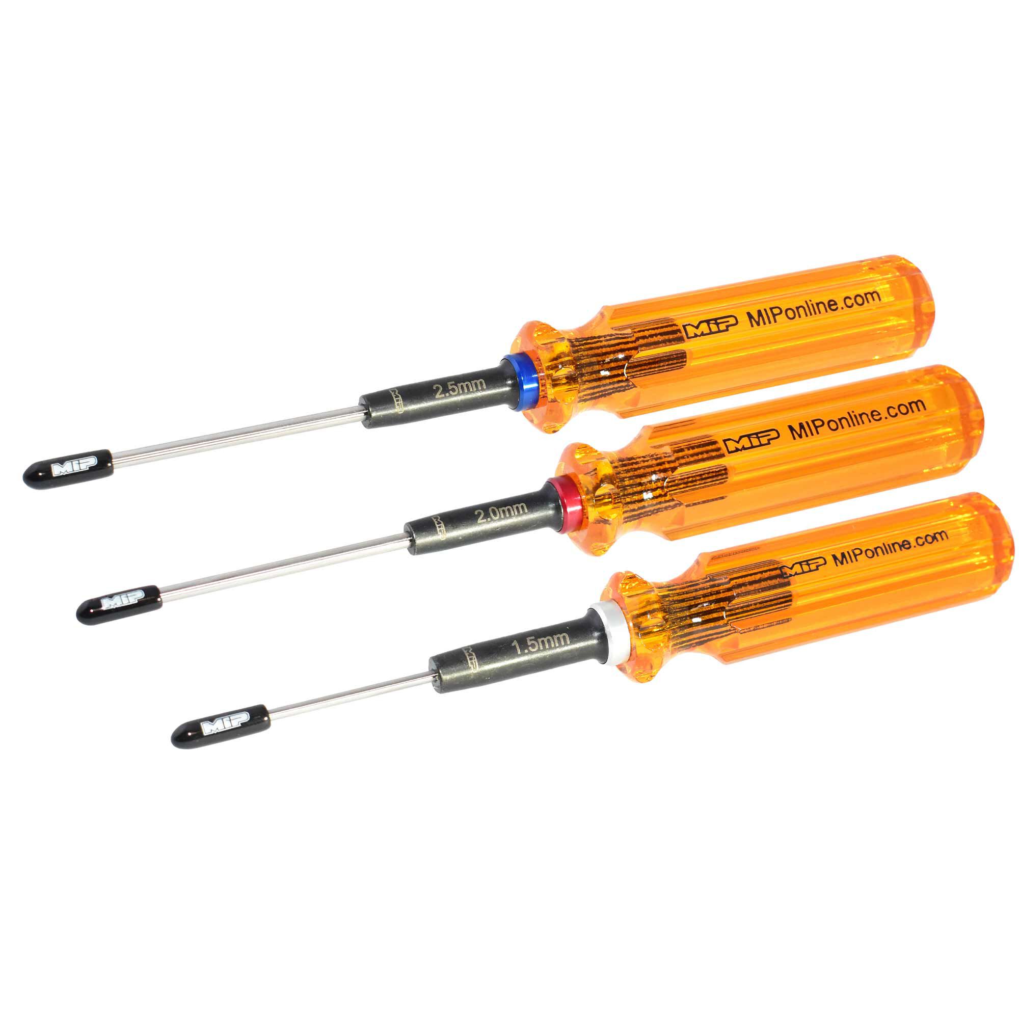 MIP Hex Driver Wrench Set Gen 2, Metric (3), 1.5mm, 2.0mm, & 2.5mm