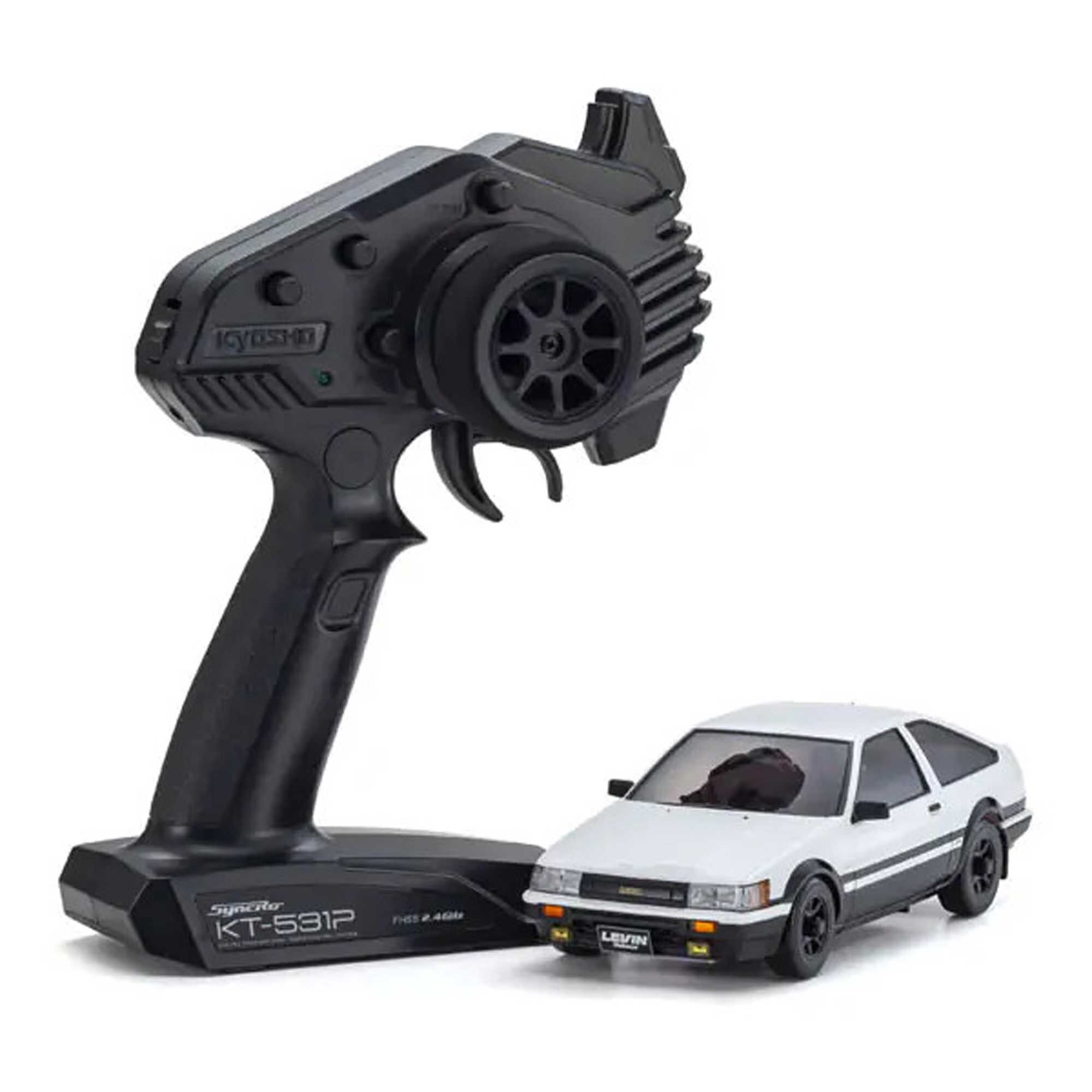 Kyosho 1/28 Toyota Corolla Levin AE86 Mini-Z AWD RTR, White/ Black