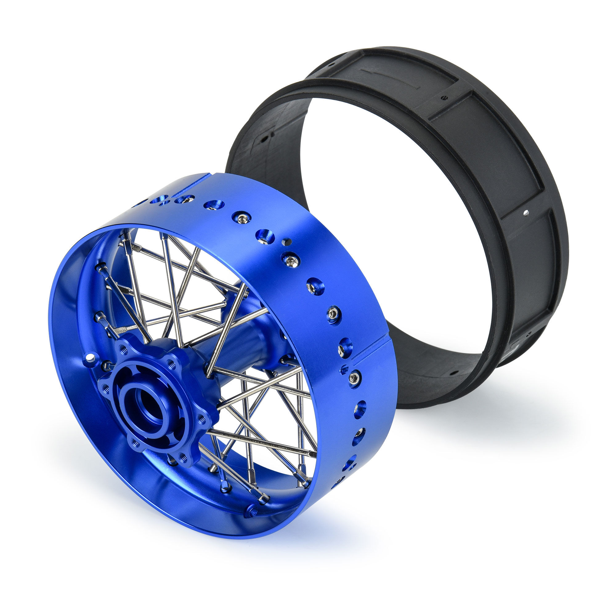Pro-Line Racing 1/4 Pro-Spec Aluminum V2 Bead Rear Wheel Blue/Blue (1): Promoto-SM
