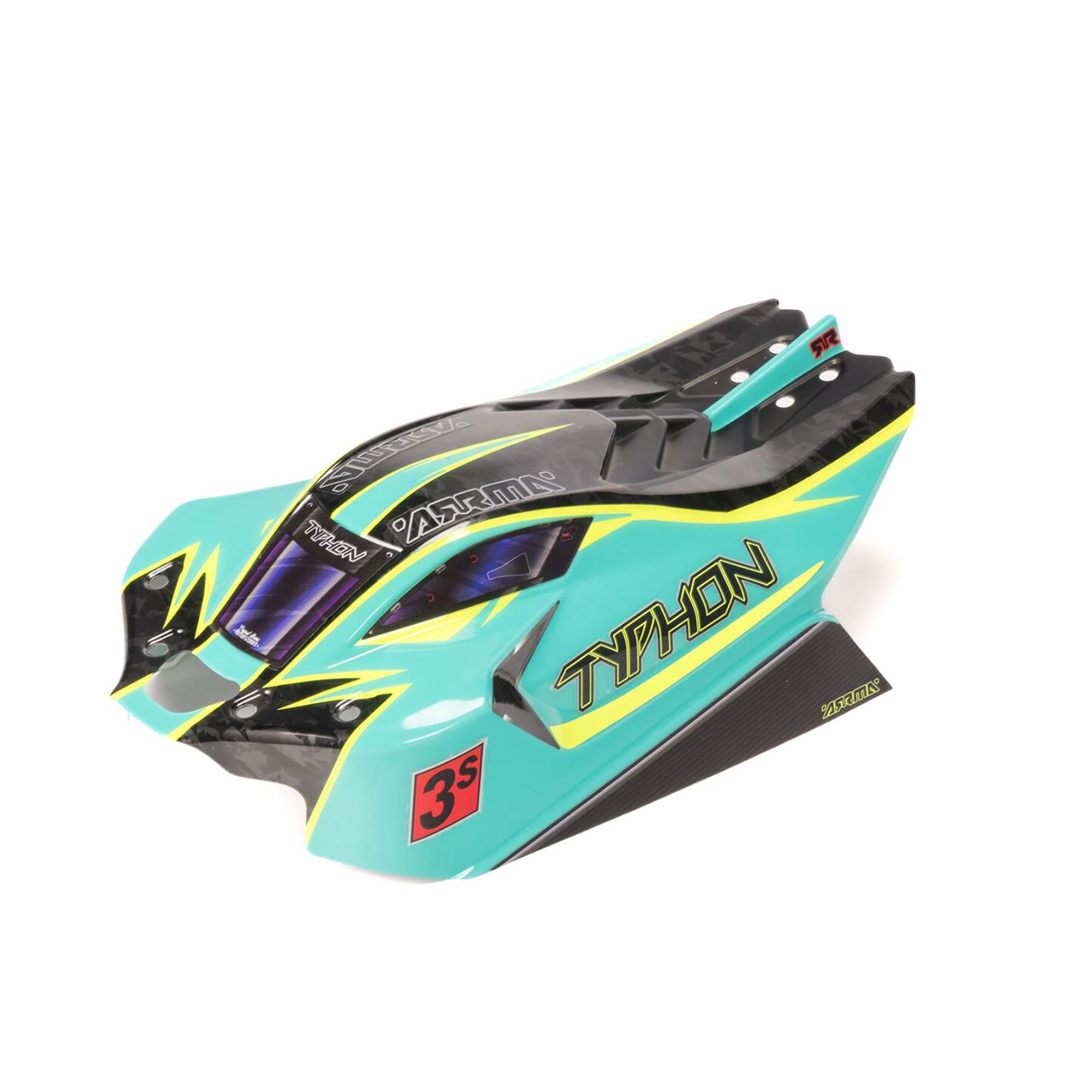 ARRMA 1/8 Clipless Painted Decaled Body, Green/Yellow: TYPHON 4X4
