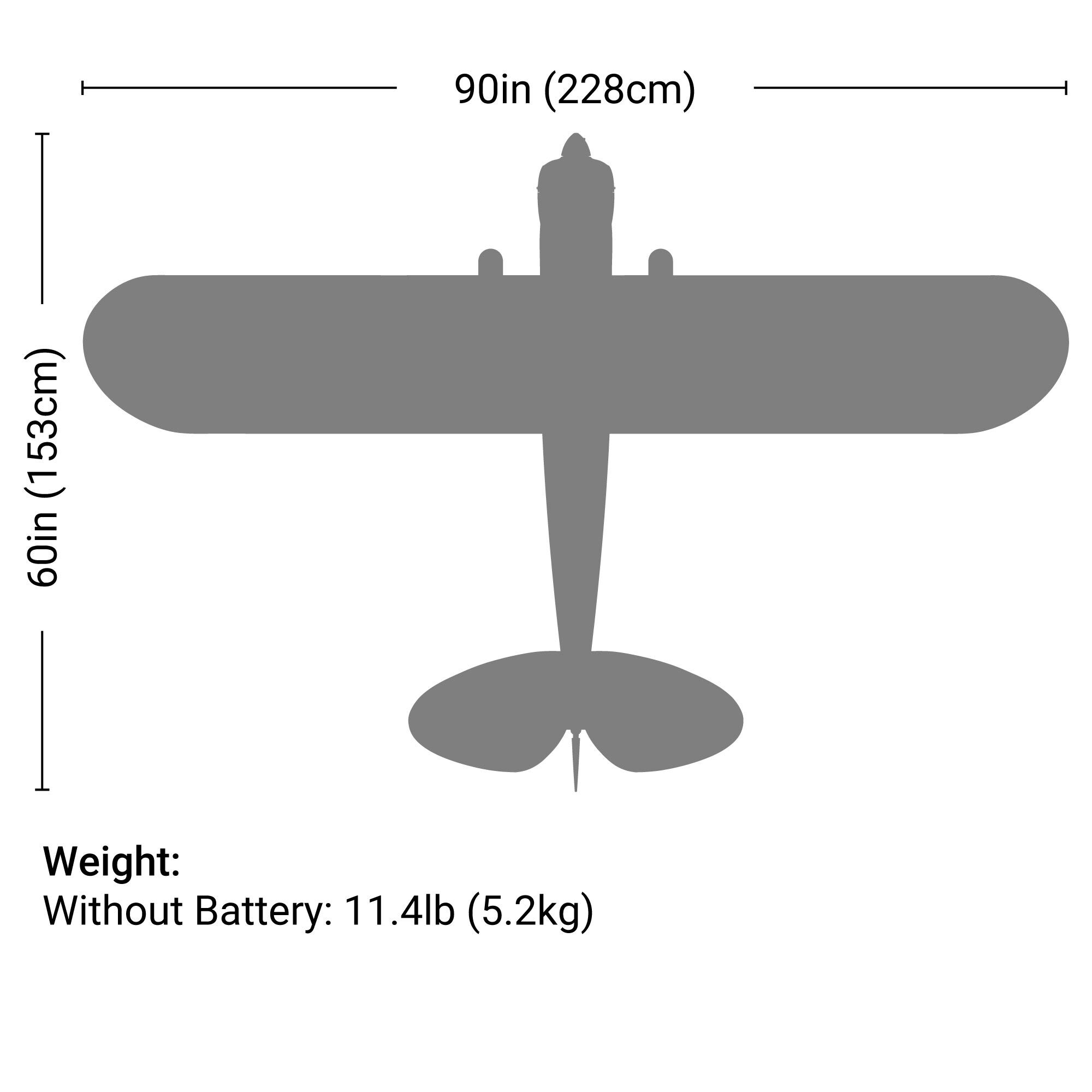 Hangar 9 Carbon Cub 15cc ARF, 90"