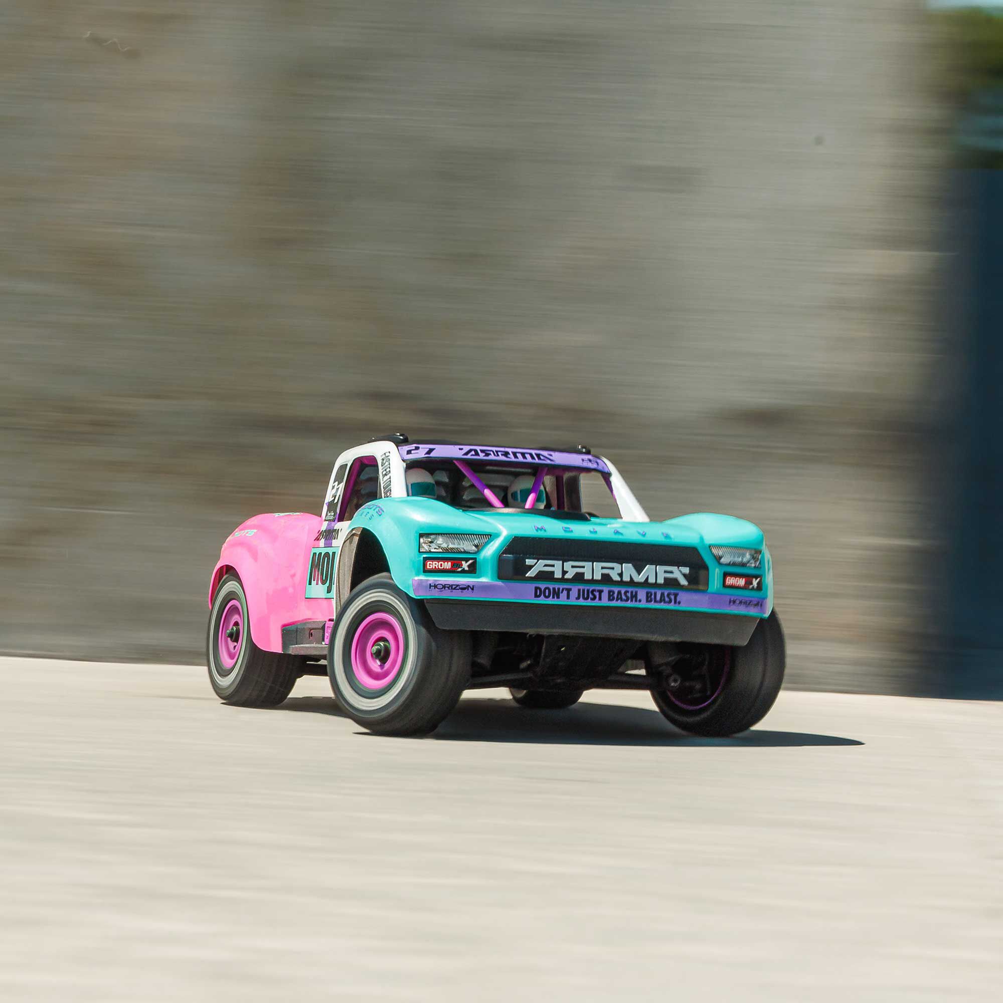 ARRMA 1/16 MOJAVE GROM 223S DSC 4X4 RTR Brushless Desert Truck, Teal (Battery & Charger Included)