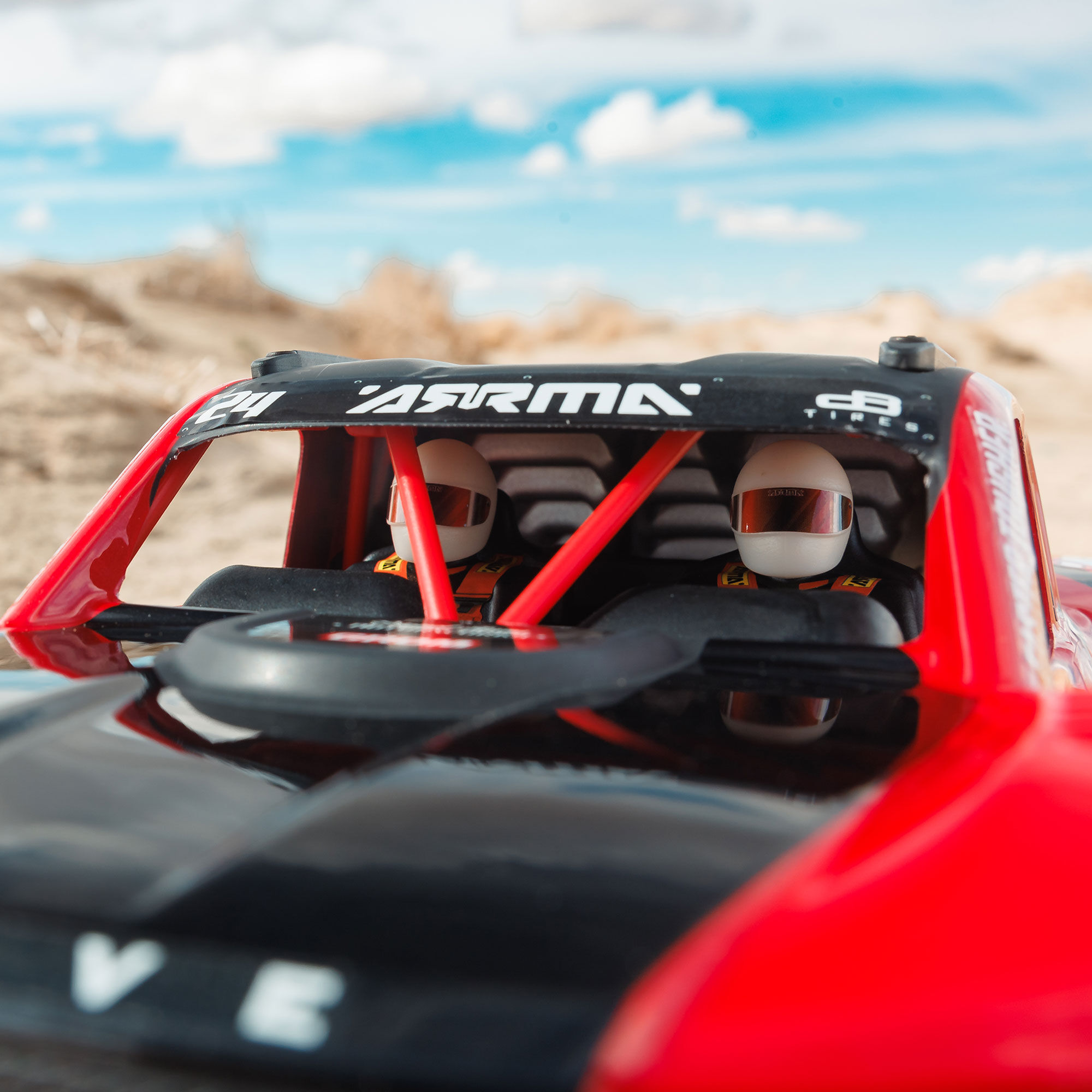 ARRMA 1/16 MOJAVE GROM 4X4 RTR Brushed Desert Truck (Battery & Charger Included), Red/Black