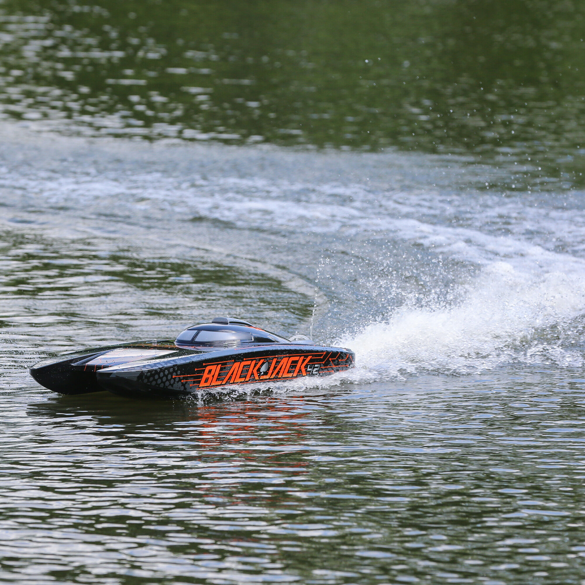 Pro Boat Blackjack 42" 8S Brushless Catamaran RTR, Black/Orange