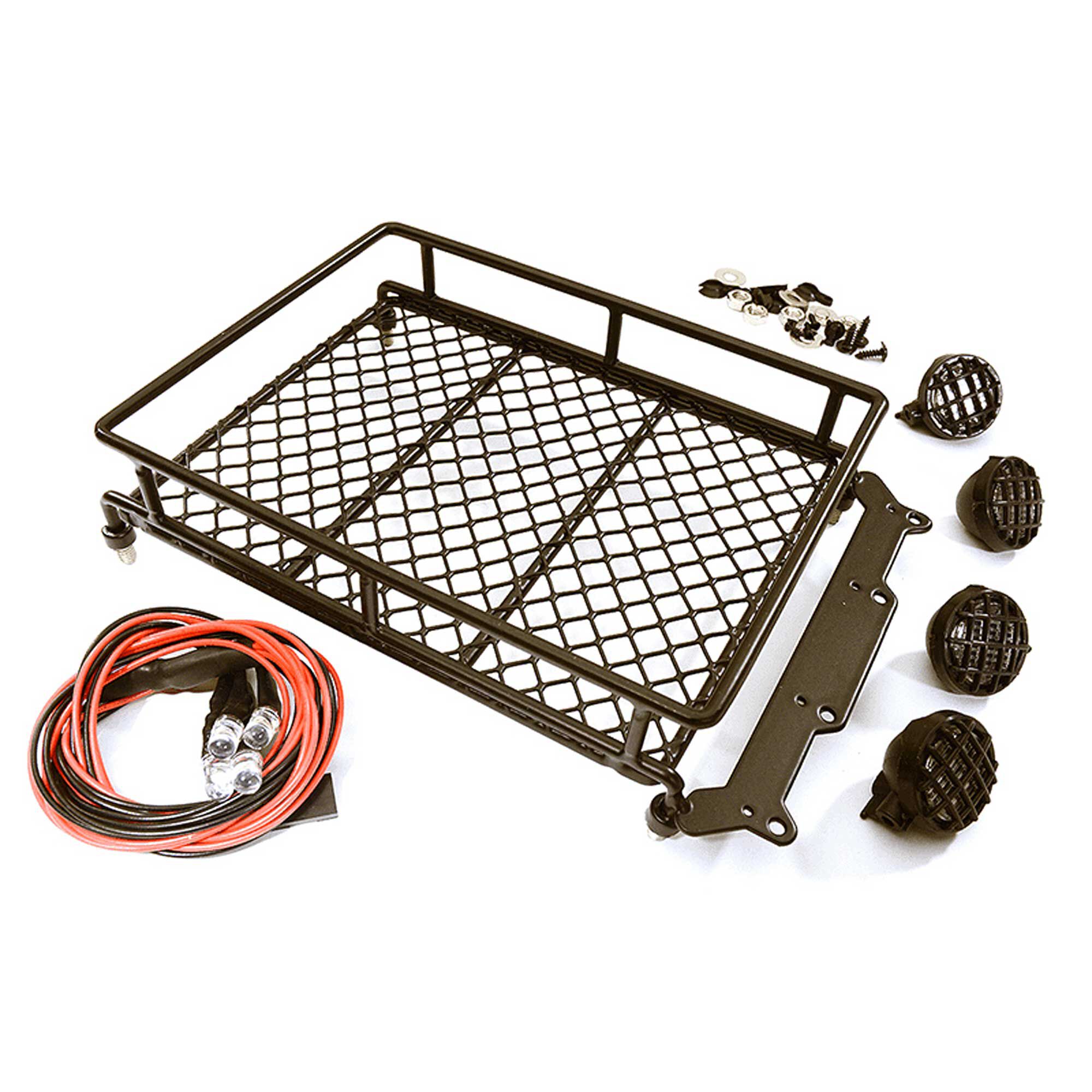 Integy 1/10 Metal Luggage Tray with 4 LED Spot Light: Axial Wraith