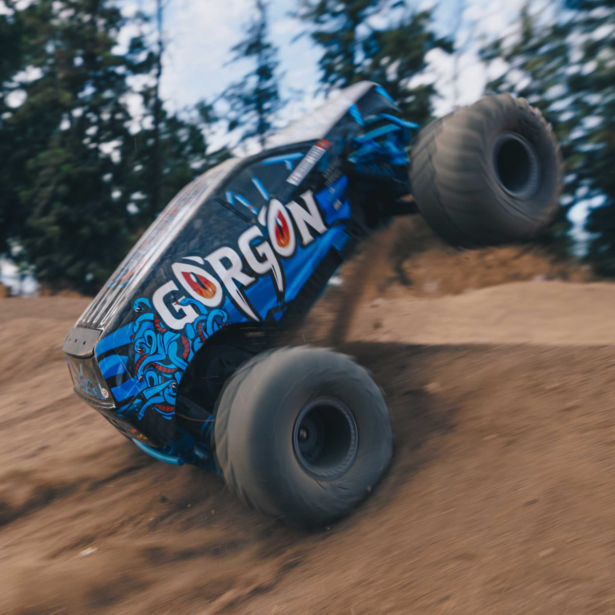 ARRMA 1/10 GORGON 2WD RTR Brushed Monster Truck, Blue