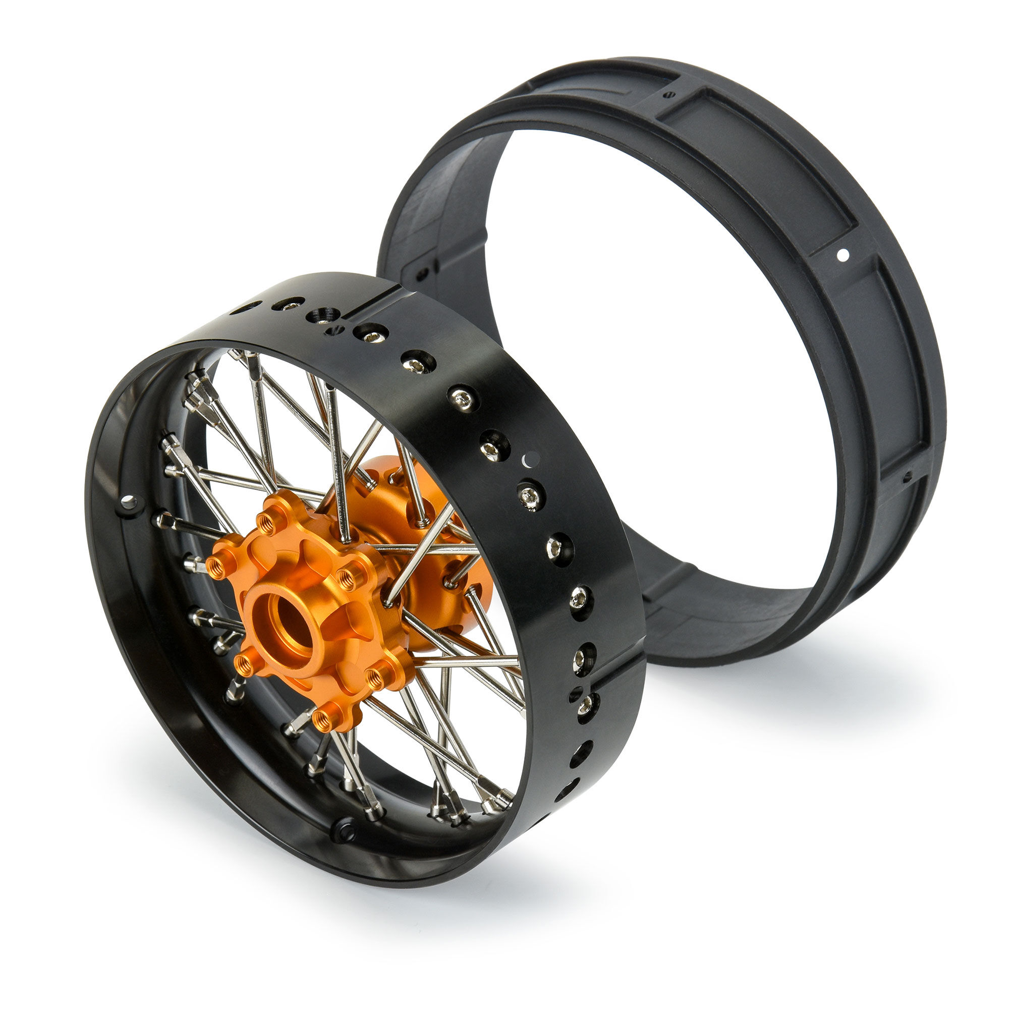 Pro-Line Racing 1/4 Pro-Spec Aluminum V2 Bead Front Wheel Black/Gold (1): Promoto-SM