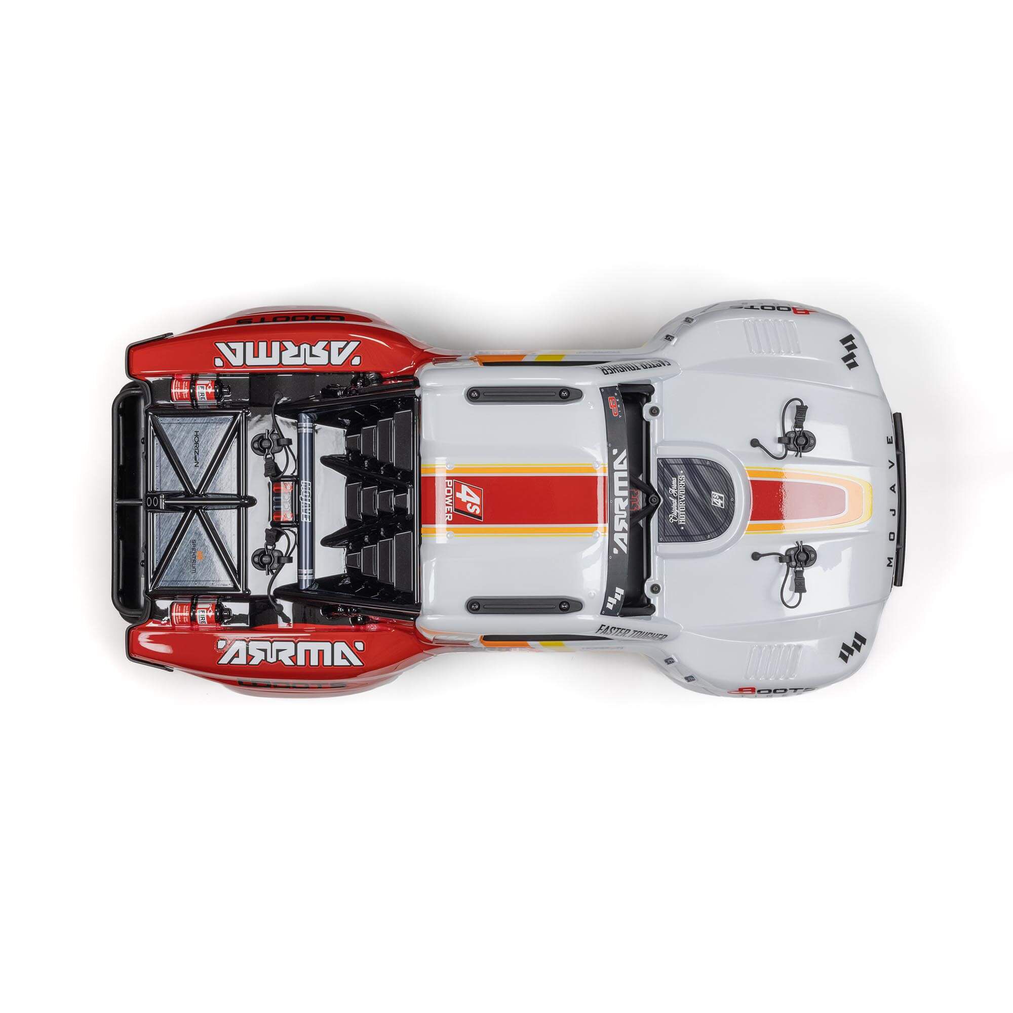 ARRMA 1/8 MOJAVE 4S 4X4 RTR Brushless Desert Truck, White/Red