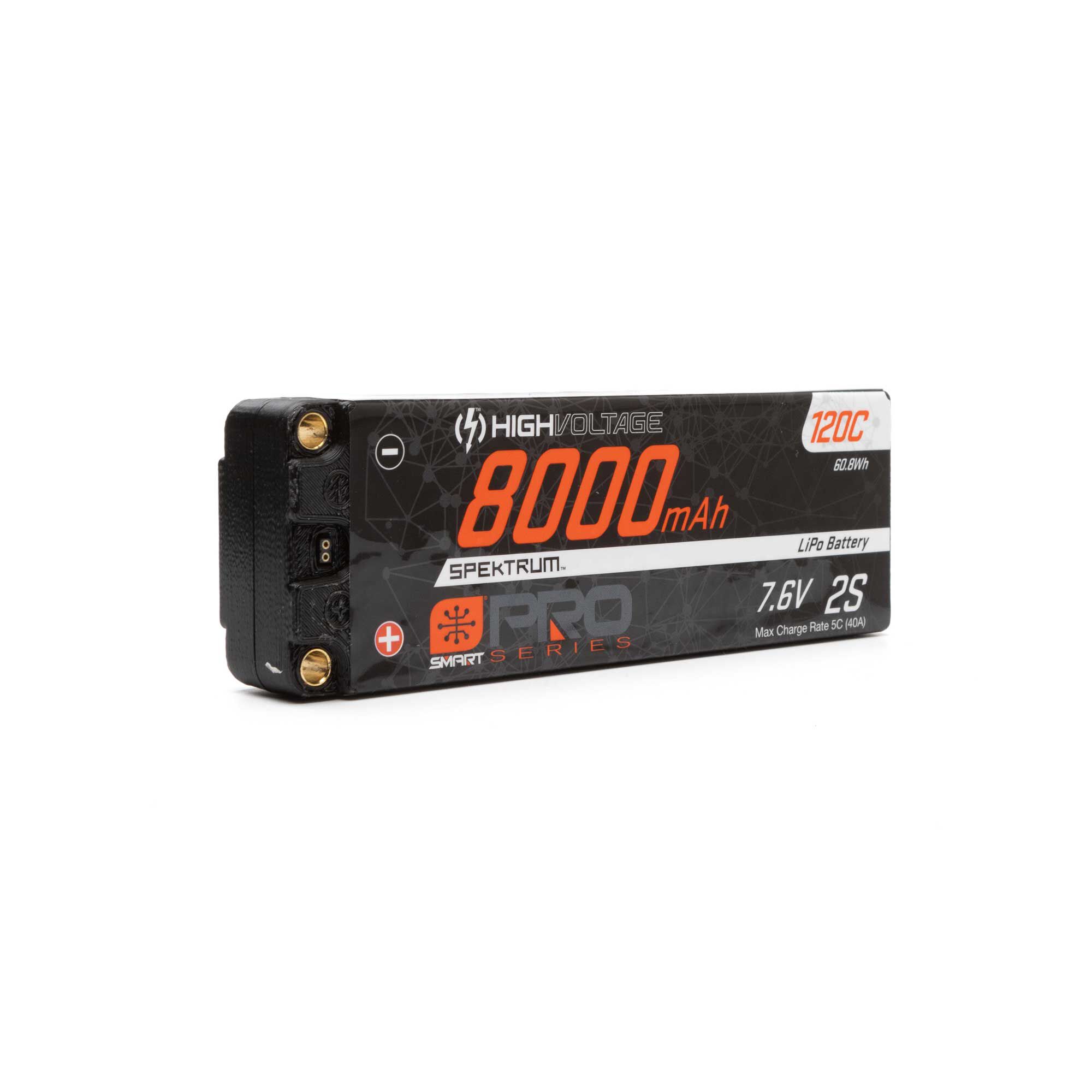 Spektrum Accessories 7.6V 8000mAh 2S 120C Smart Pro Race Hardcase LiHV Battery: Tubes, 5mm