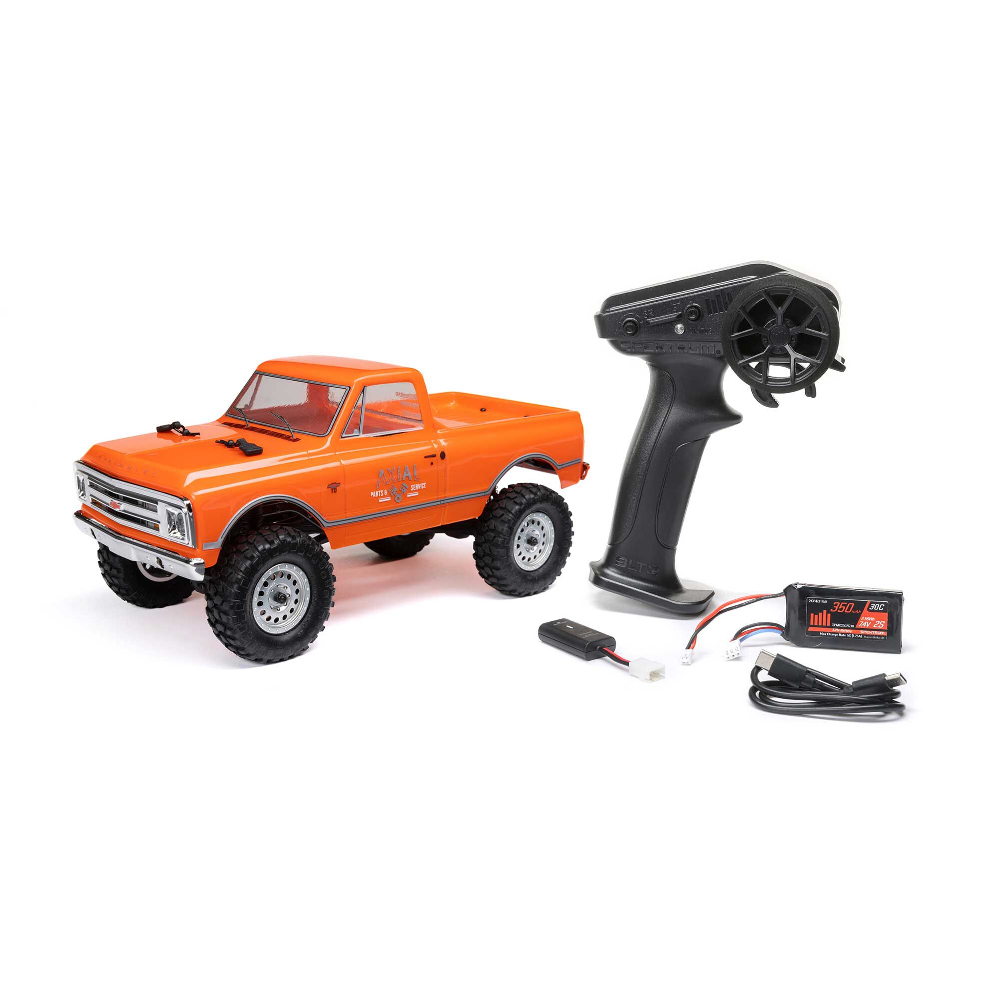 Axial 1/24 SCX24 1967 Chevrolet C10 4X4 RTR Brushed Rock Crawler (Battery & Charger Included), Orange