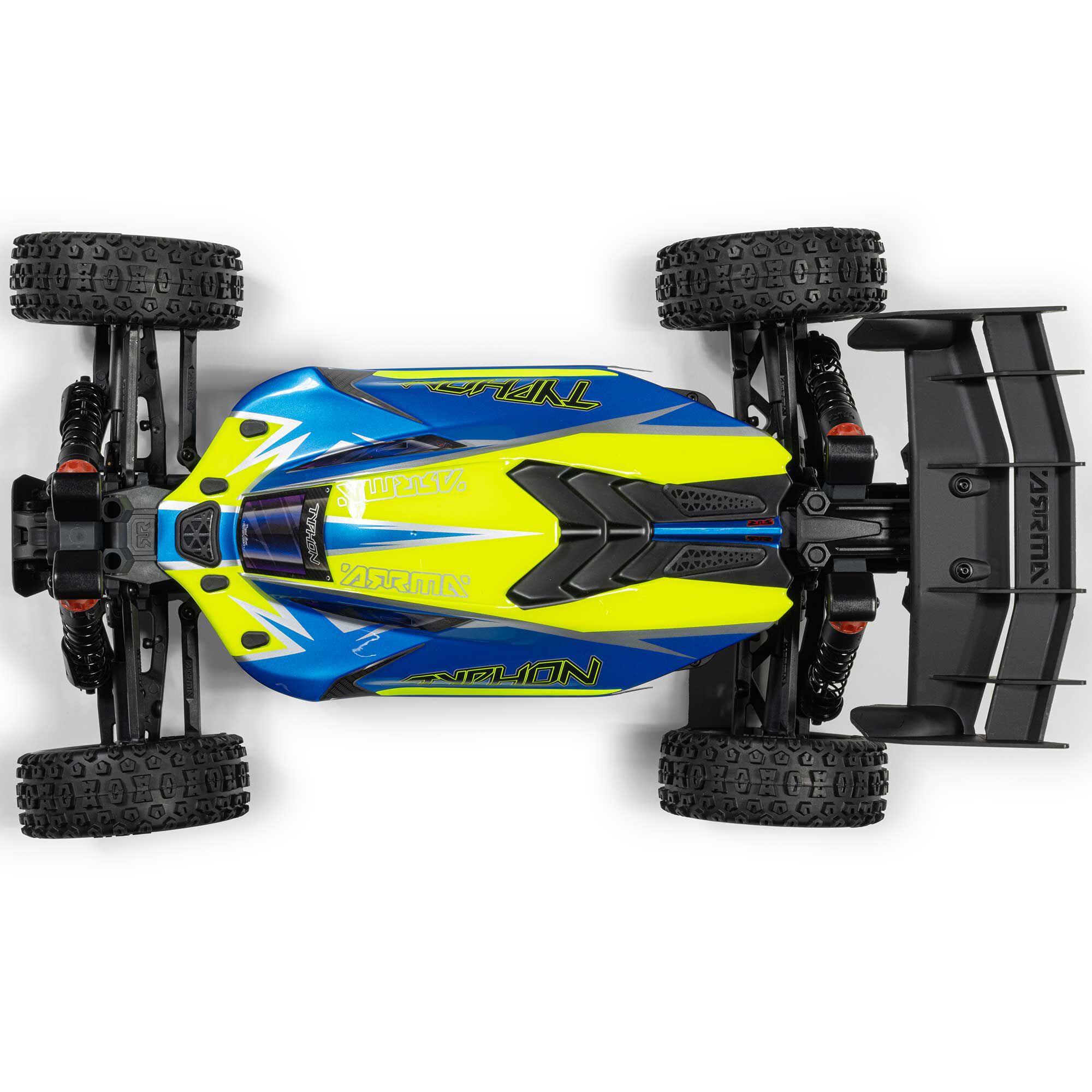 ARRMA 1/8 TYPHON MEGA 665 4X4 RTR Brushed Buggy, Blue
