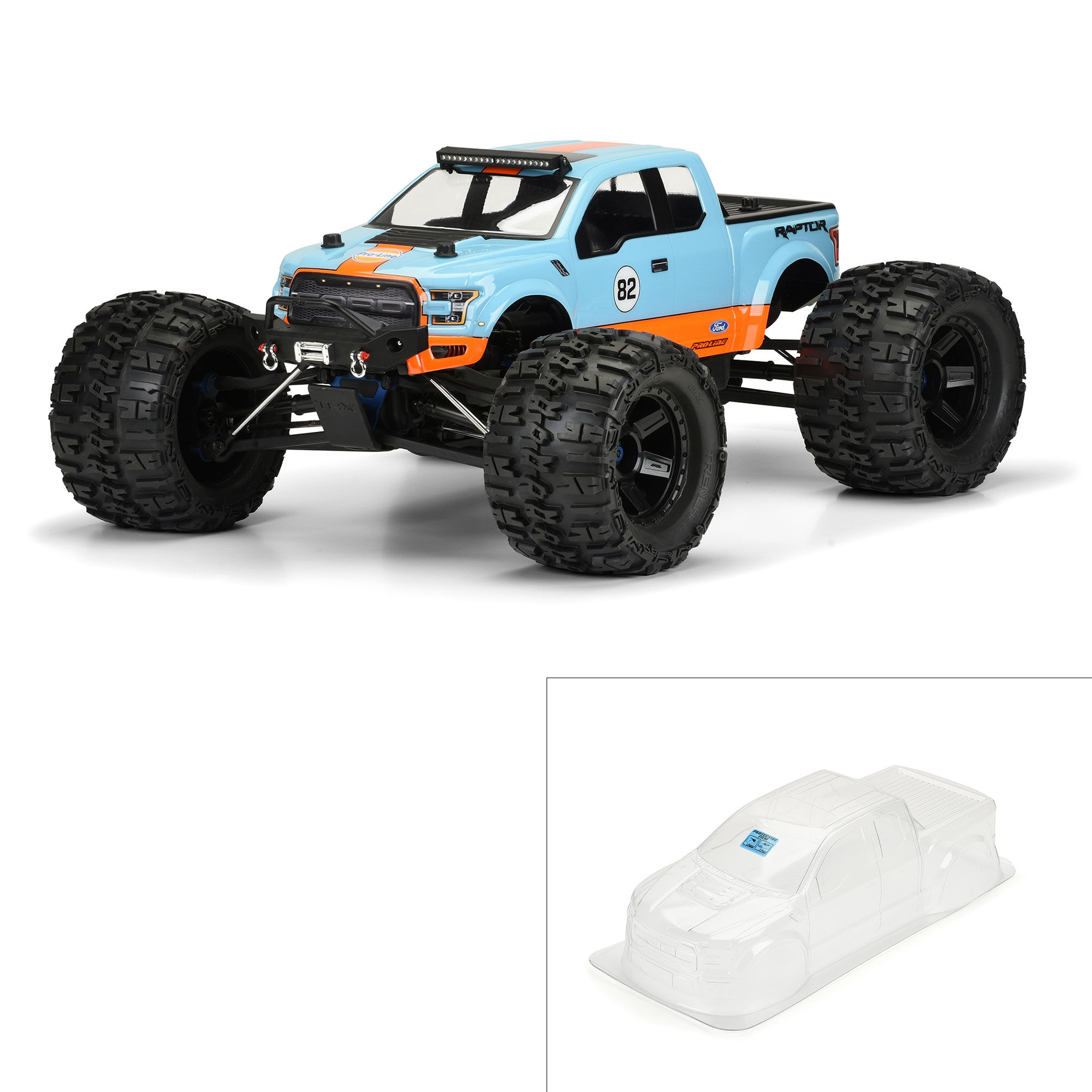 Pro-Line Racing 1/8 2017 Ford F-150 Raptor Clear Body: Monster Truck