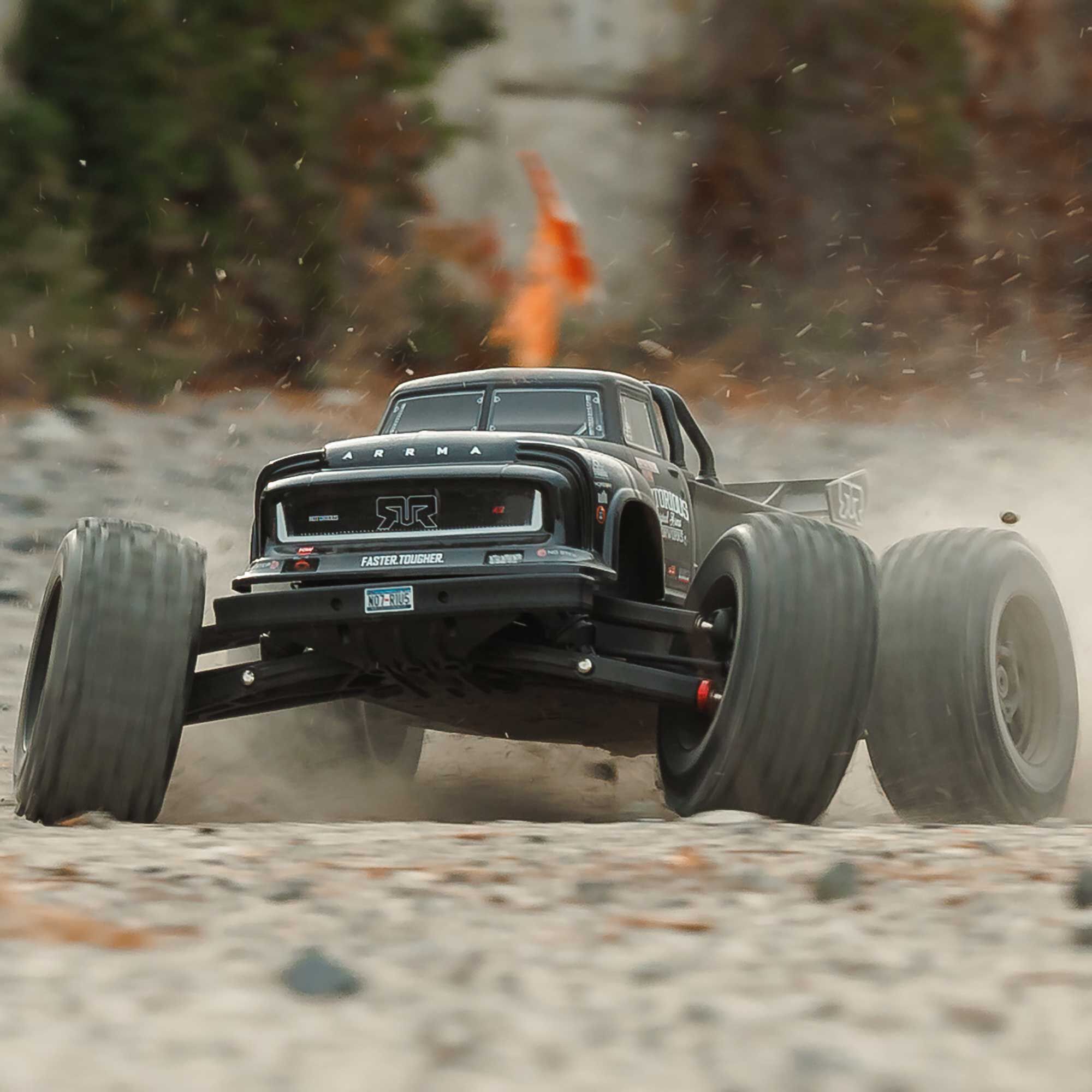 ARRMA 1/8 NOTORIOUS 6S 4X4 RTR Brushless Stunt Truck, Black