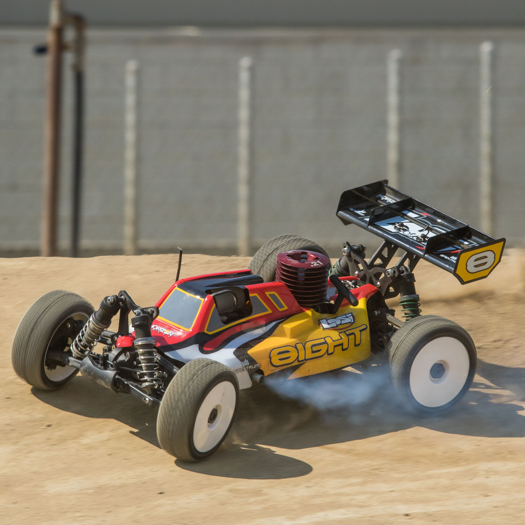 Losi 1/8 8IGHT 4WD Buggy Nitro RTR, Red/Yellow