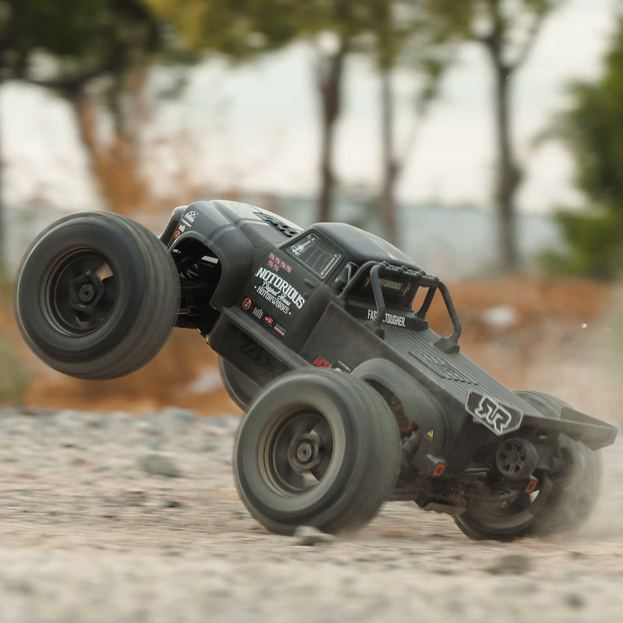 ARRMA 1/8 NOTORIOUS 6S 4X4 RTR Brushless Stunt Truck, Black