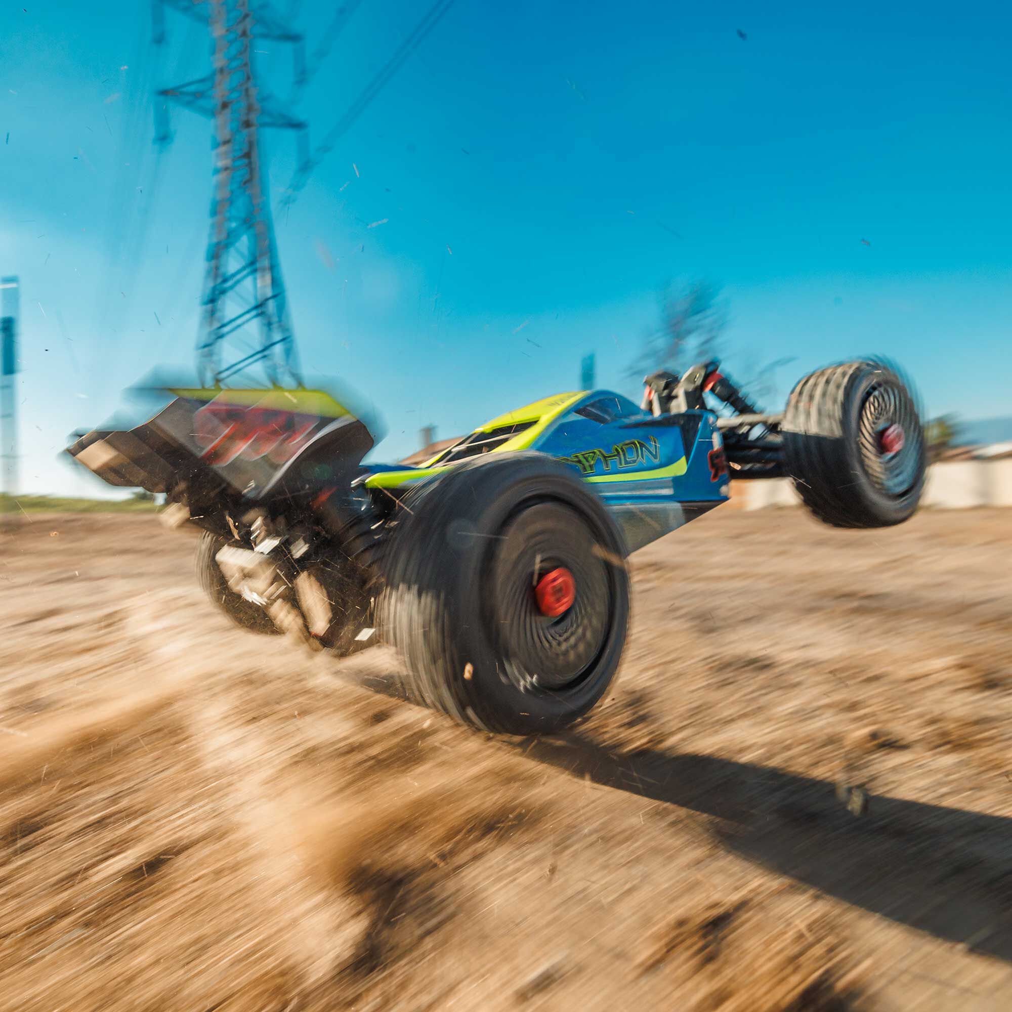ARRMA 1/8 TYPHON MEGA 665 4X4 RTR Brushed Buggy, Blue