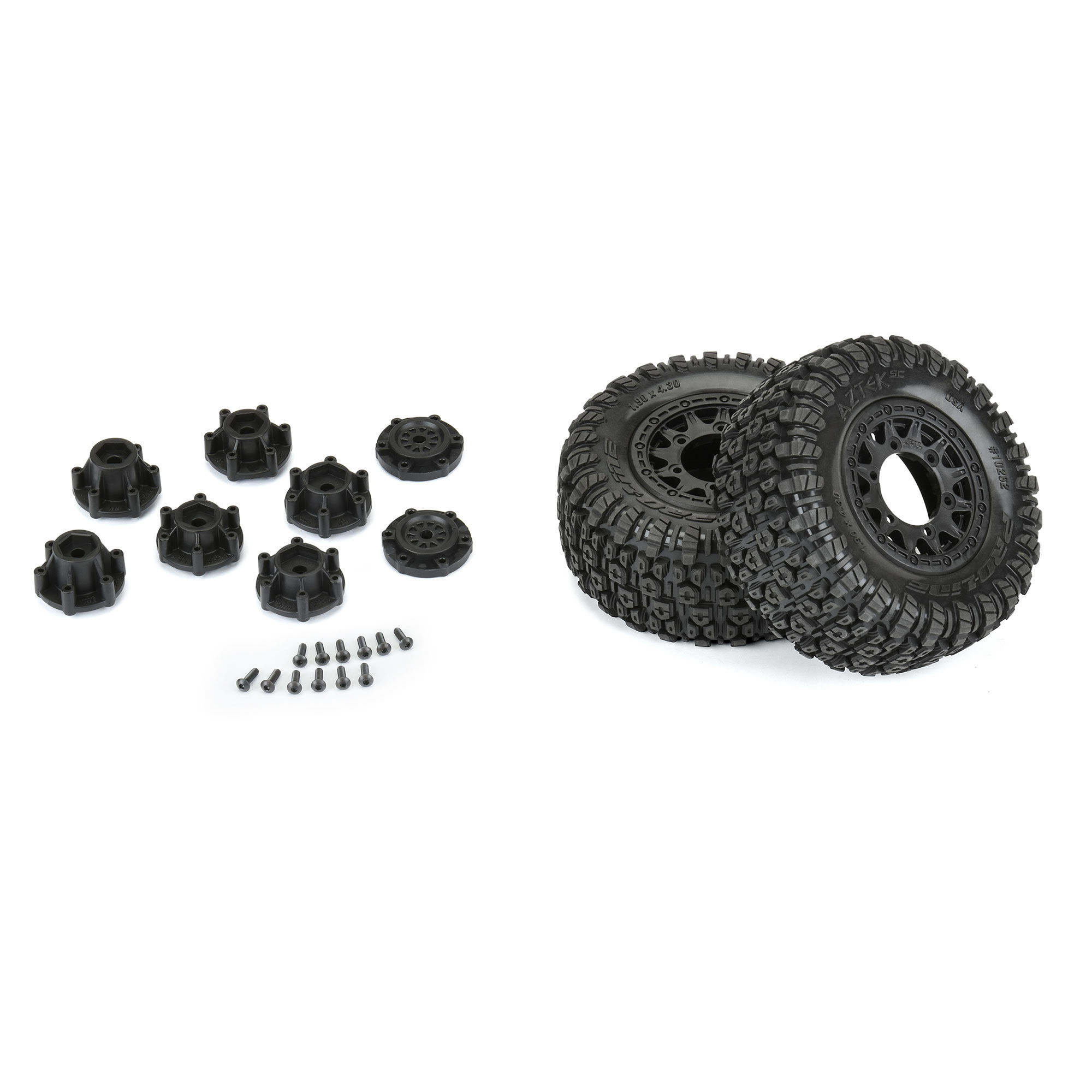Pro-Line Racing 1/10 Aztek M2 F/R 2.2"/3.0" SC MTD 12mm & 14mm Black Raid Wheels (2)