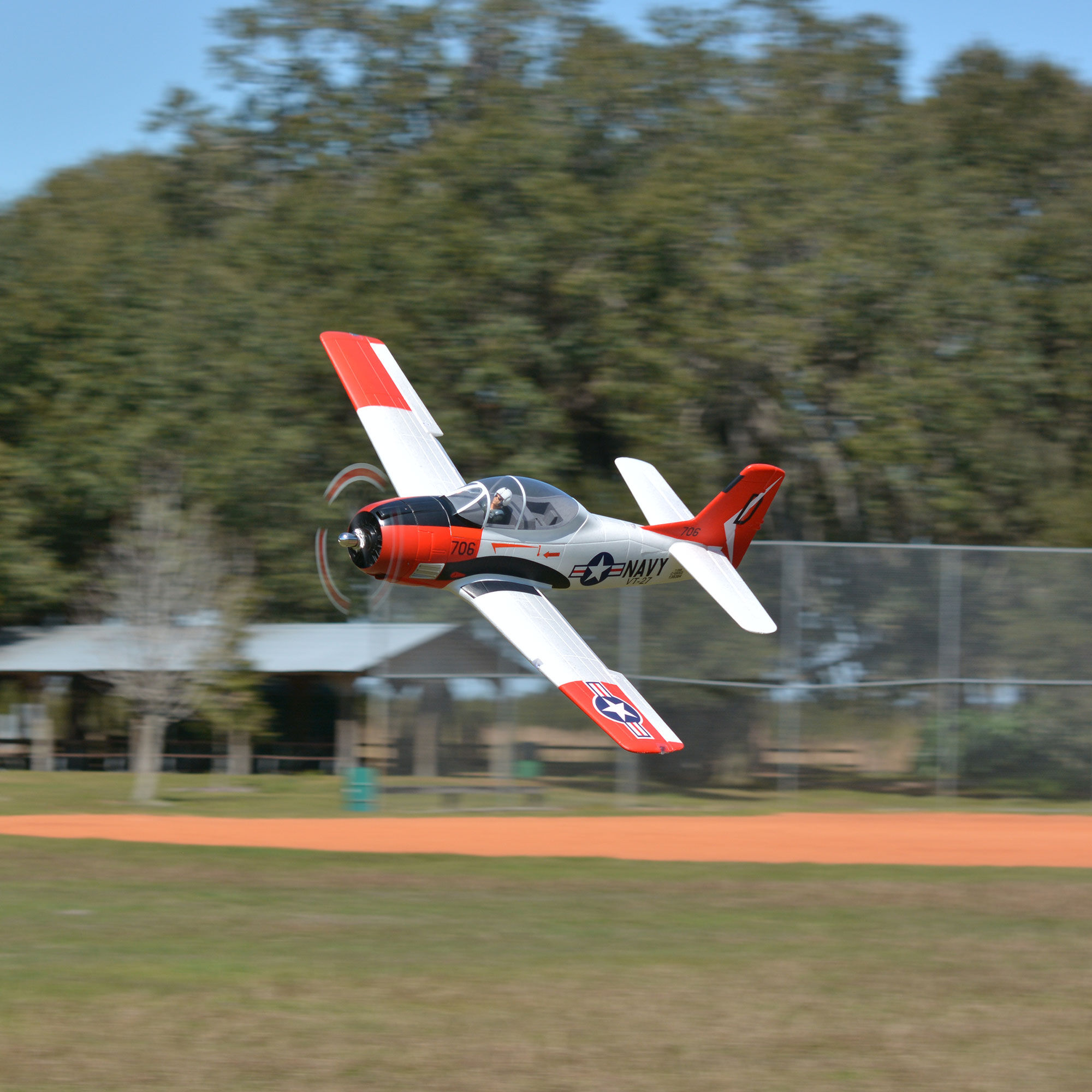 FMS T-28D Trojan V4 Red PNP, 1400mm