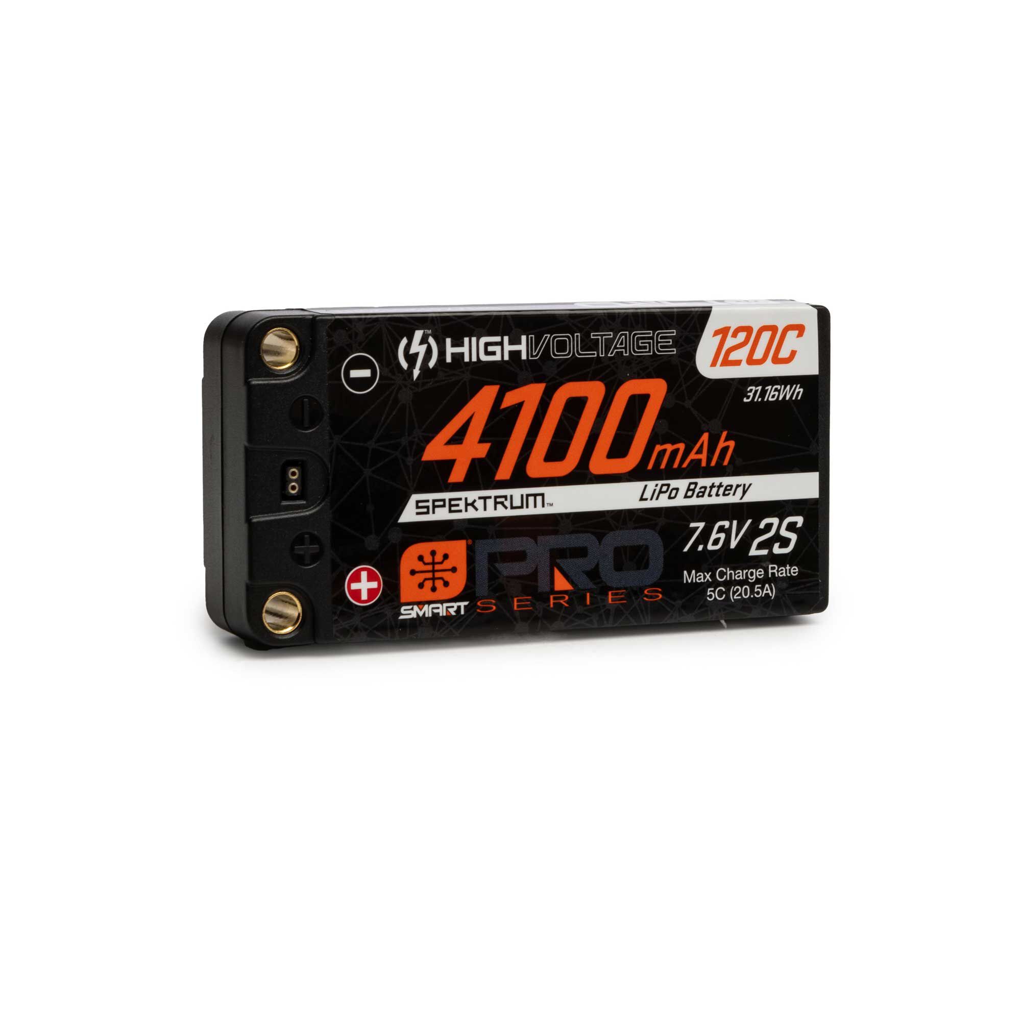 Spektrum Accessories 7.6V 4100mAh 2S 120C Smart Pro Race Shorty Hardcase LiHV Battery: Tubes, 5mm