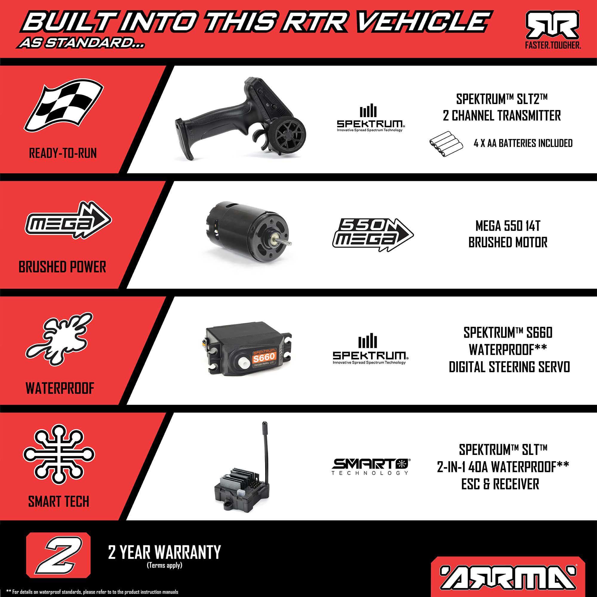 ARRMA 1/10 VORTEKS 2WD RTR Brushed Stadium Truck, Blue