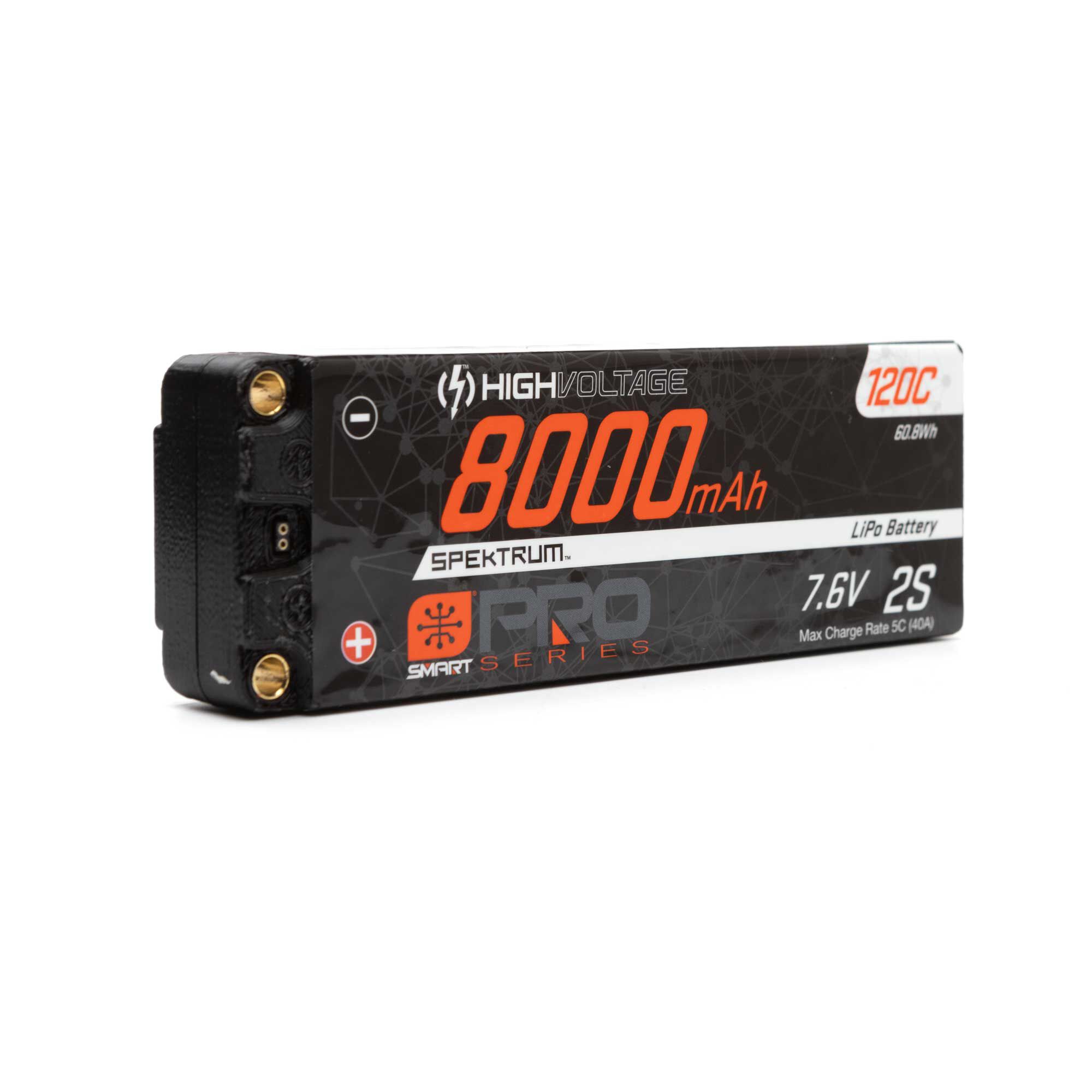 Spektrum Accessories 7.6V 8000mAh 2S 120C Smart Pro Race Hardcase LiHV Battery: Tubes, 5mm