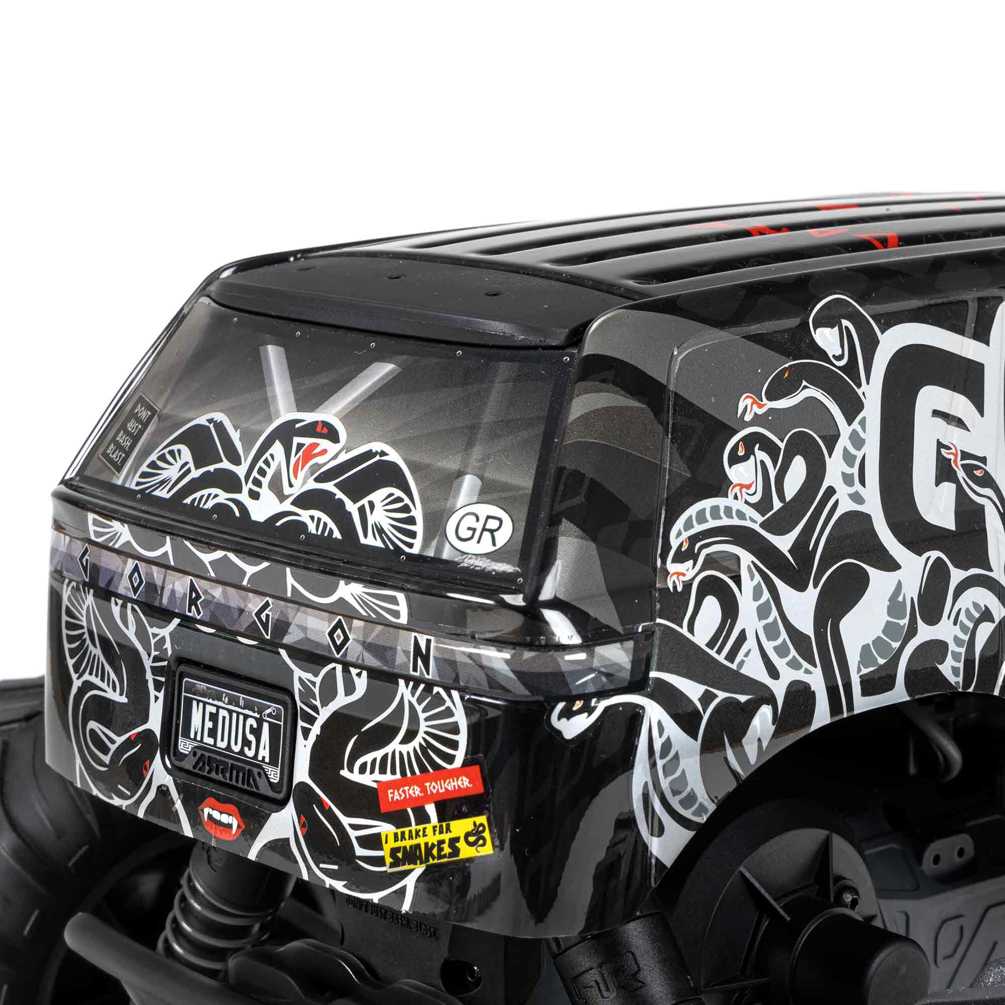 ARRMA 1/10 GORGON 2WD RTA Kit Brushed Monster Truck (Battery & Charger Included), Gun Metal