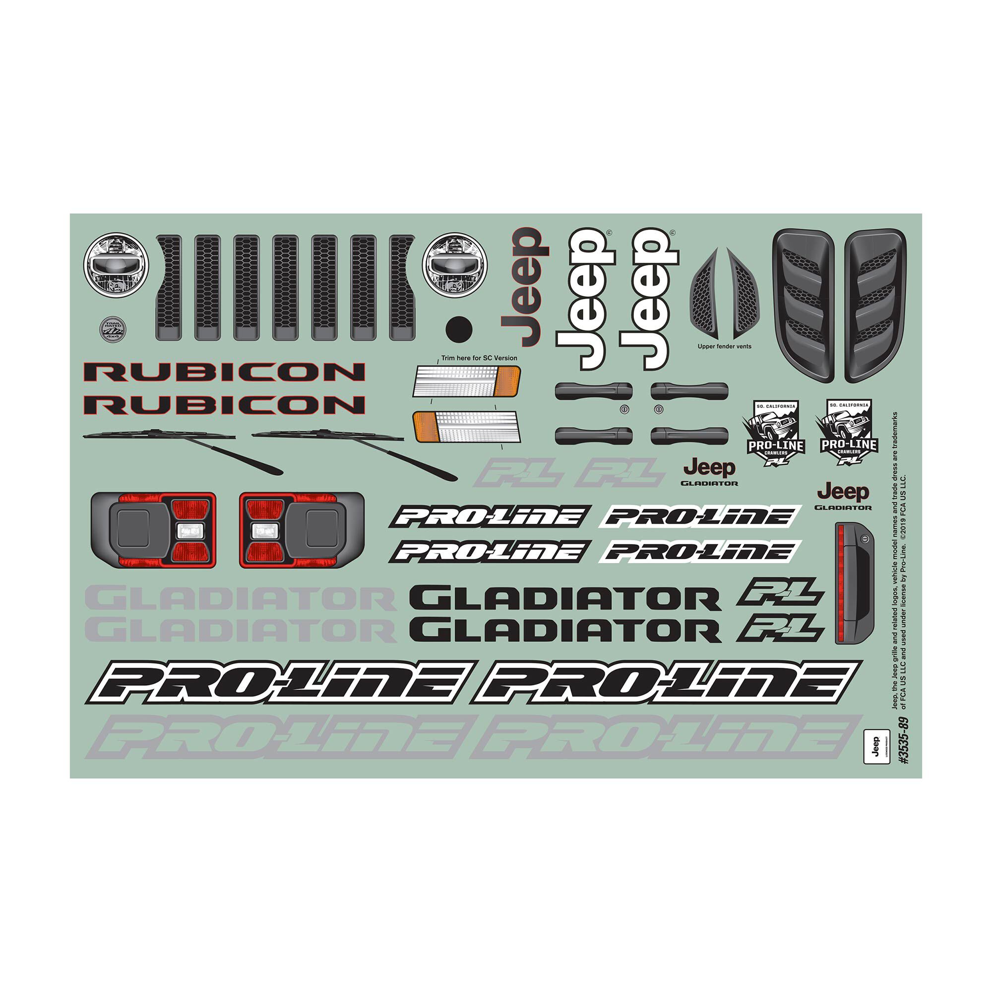 Pro-Line Racing Jeep Gladiator Rubicon Clear Body