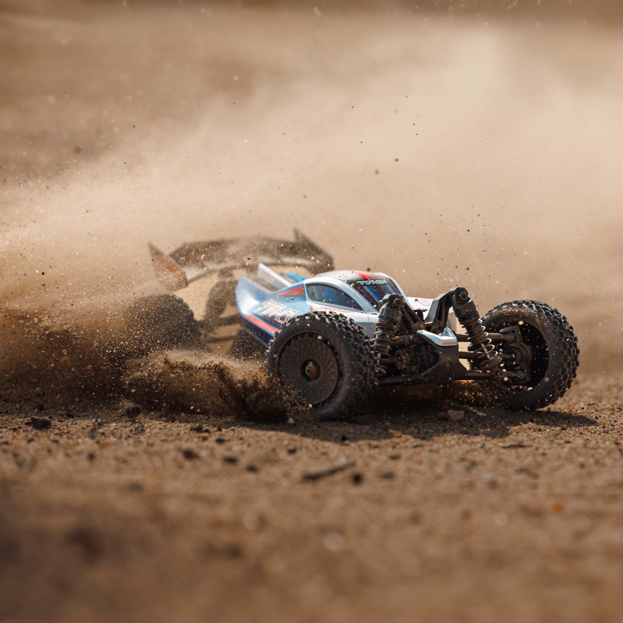 ARRMA 1/14 TYPHON GROM 4X4 RTR Brushed Buggy (Battery & Charger Included), Blue/Silver