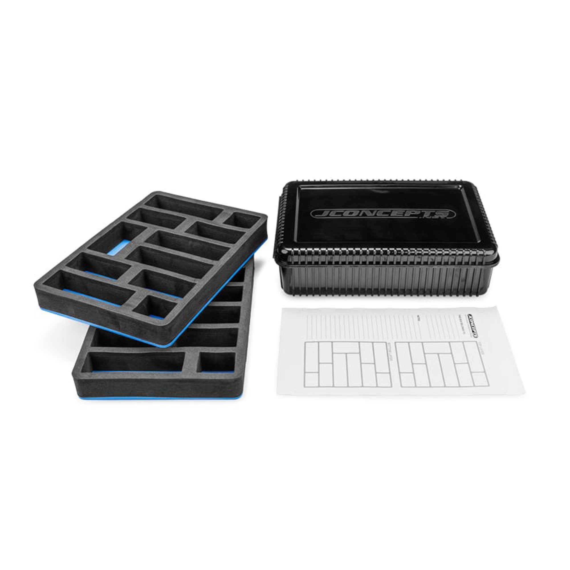 JConcepts, Inc. 1/10th Double Decker Spring Box with Foam Inserts, Black