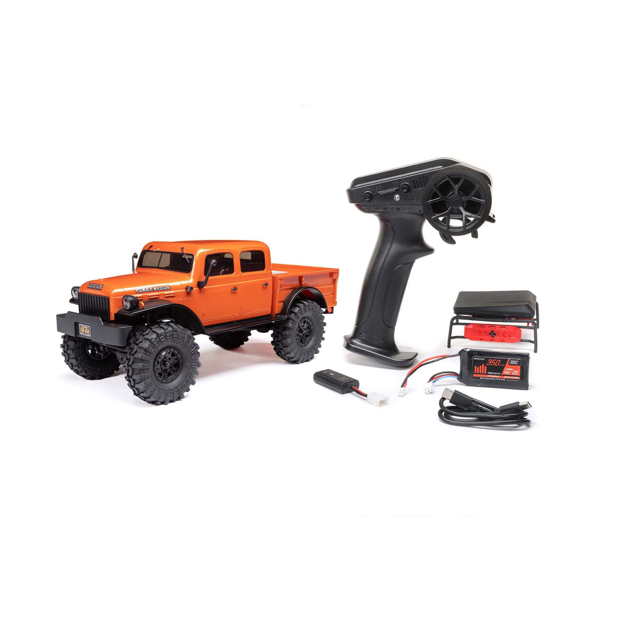 Axial 1/24 SCX24 Dodge Power Wagon 4X4 RTR Brushed Rock Crawler (Battery & Charger Included), Orange