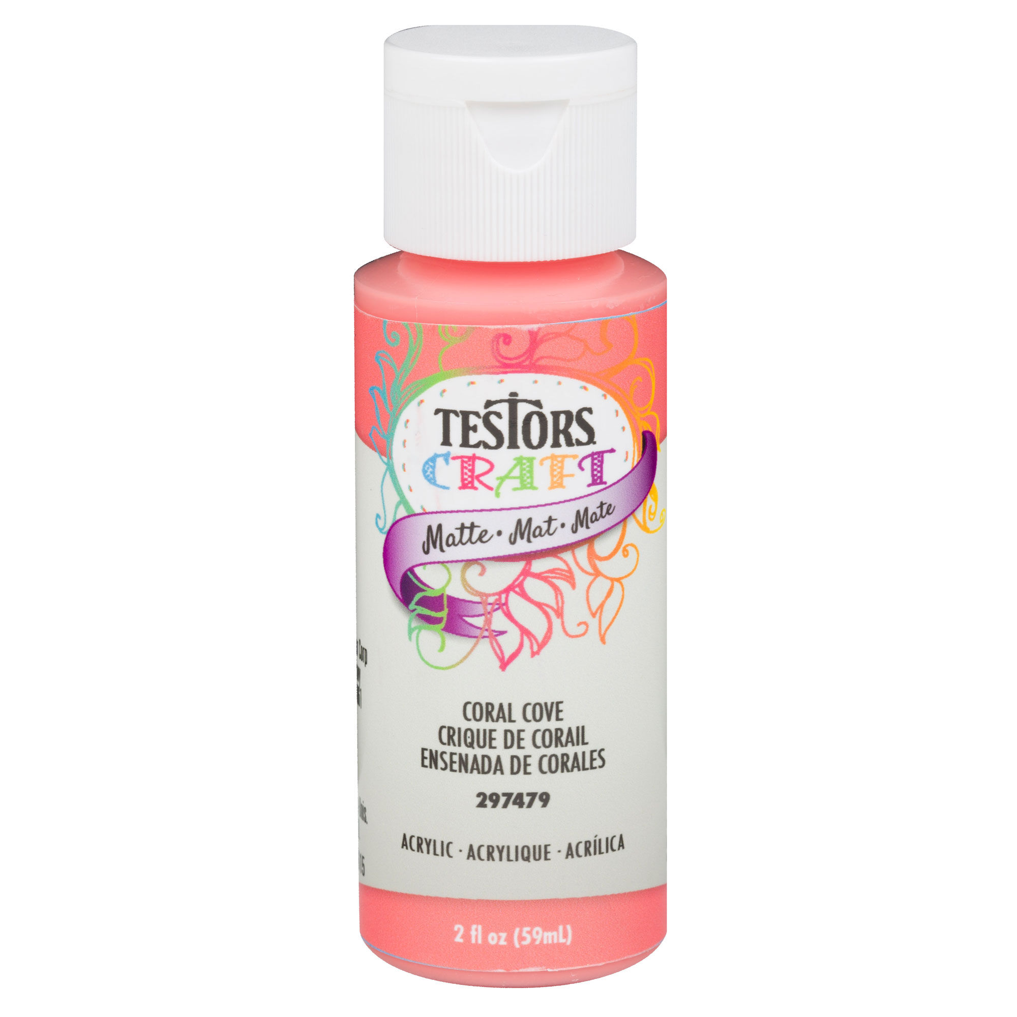 Testor Corp. Testors 2oz Acrylic Craft Paint, Satin Coral Cove