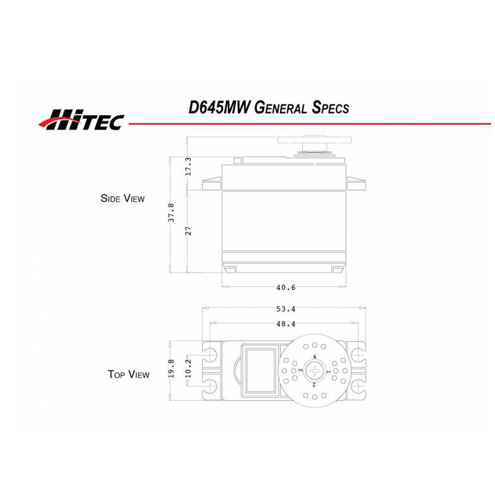 Hitec RCD Inc. D645MW Standard Digital High Torque Metal Gear Servo