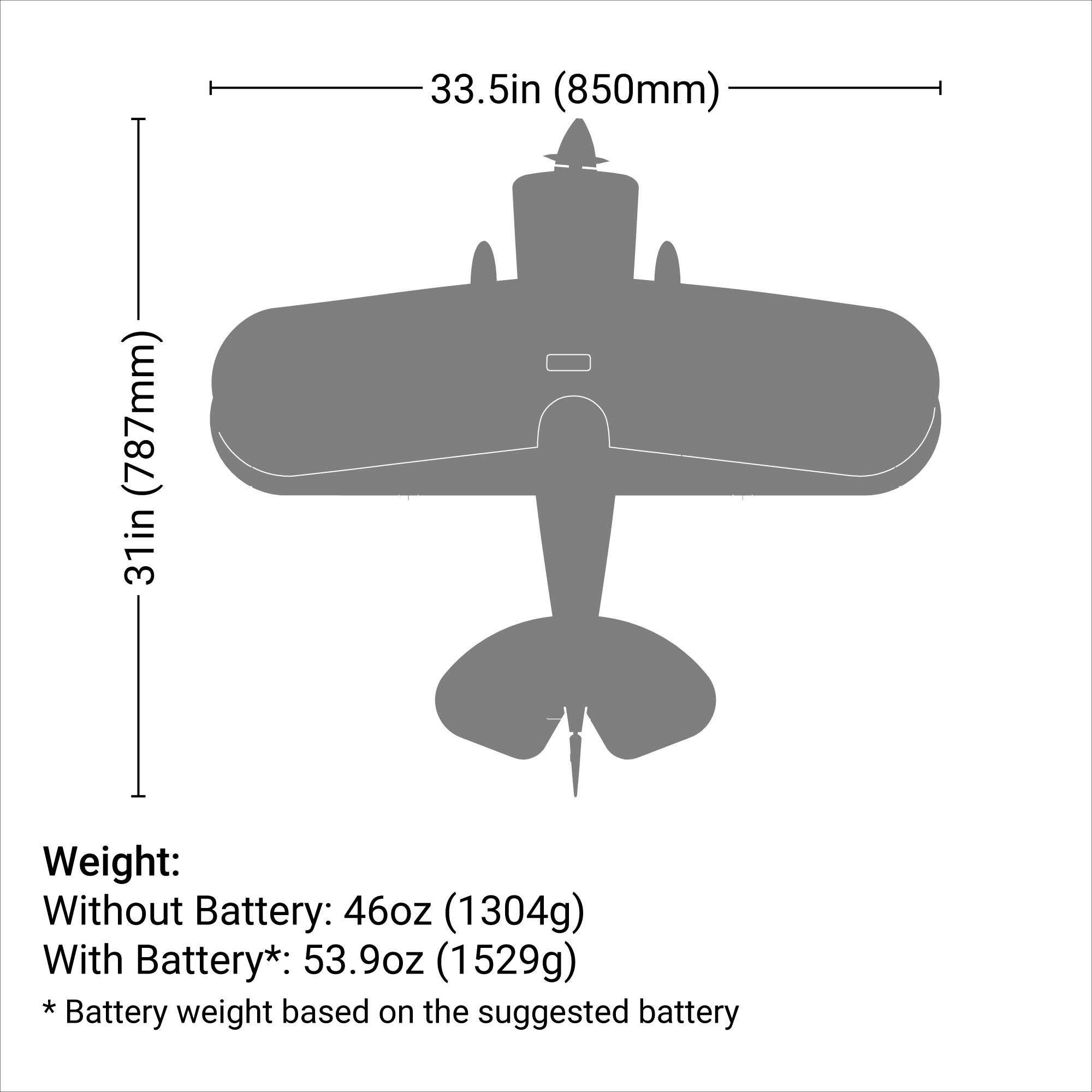 E-flite Pitts S-1S BNF Basic with AS3X and SAFE Select, 850mm