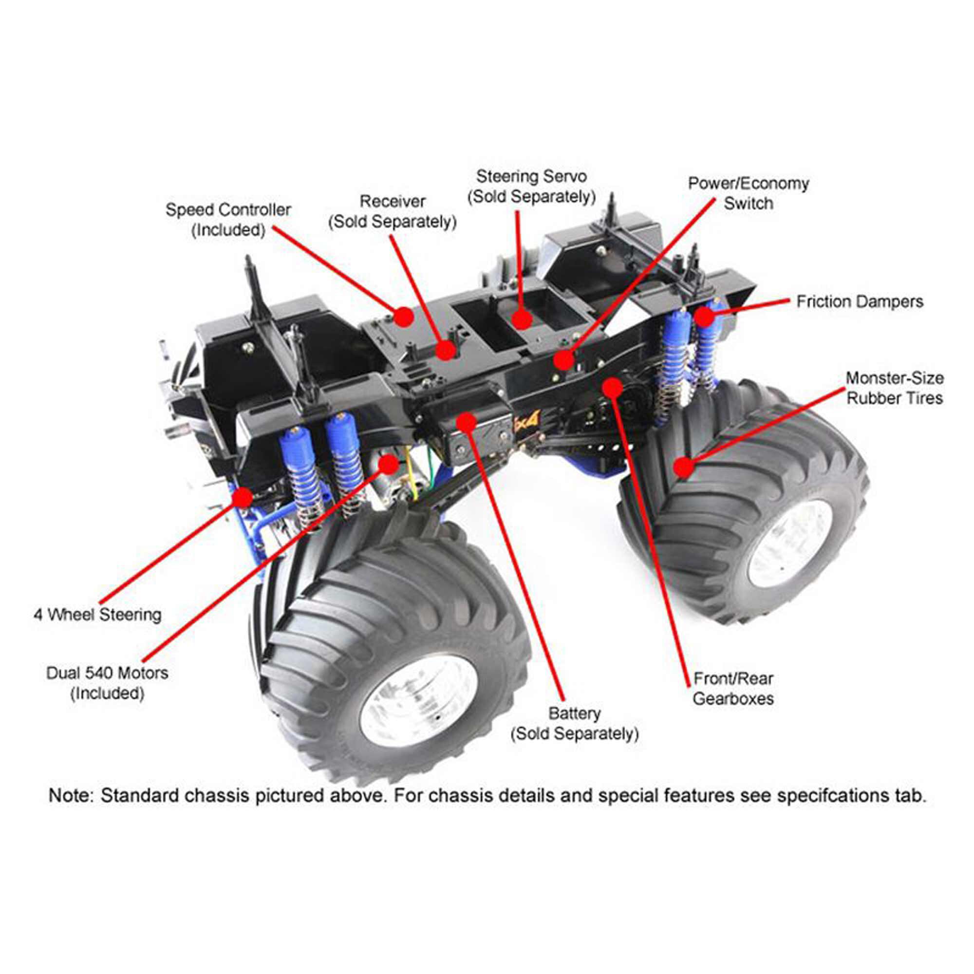 Tamiya 1/10 Super Clod Buster 4X4 Monster Truck Kit, Grey (Limited Edition)