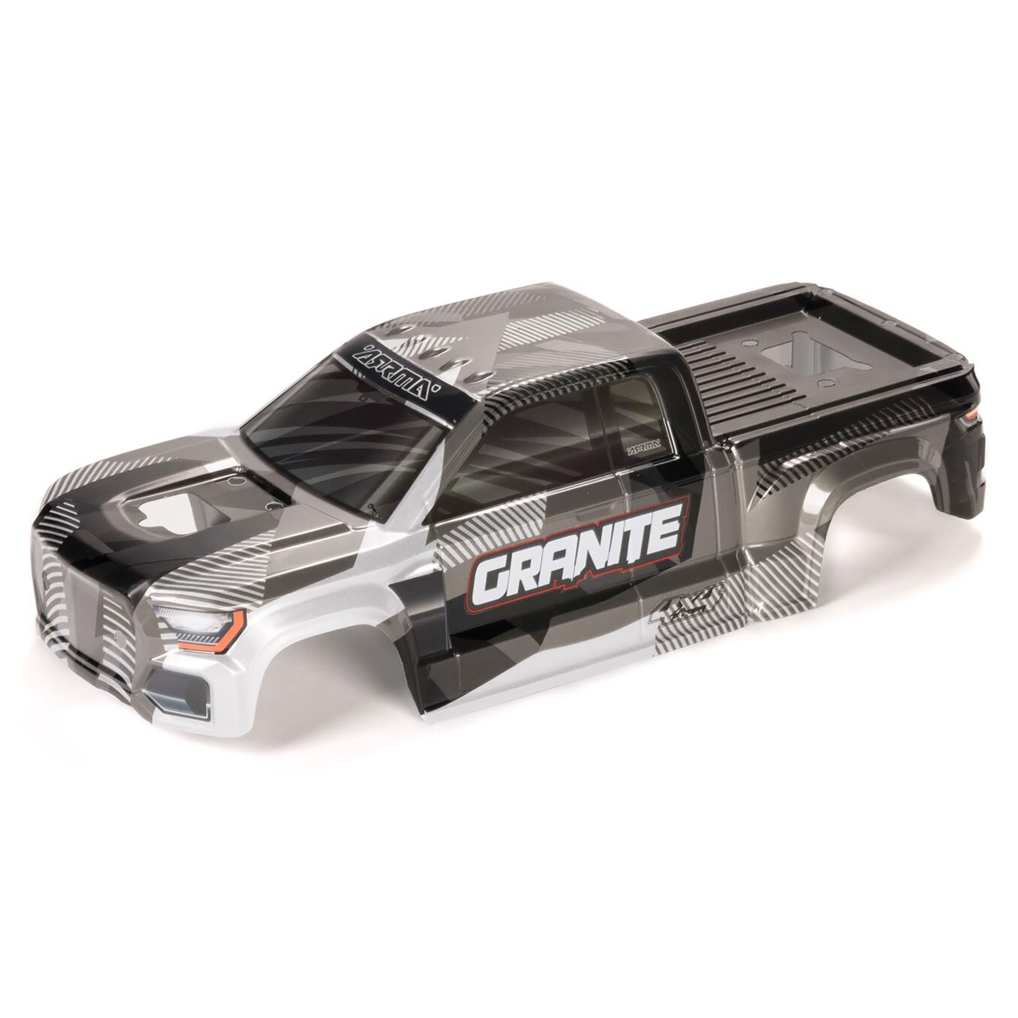 ARRMA GRANITE Clipless Painted Decaled Trimmed Body, Gun Metal