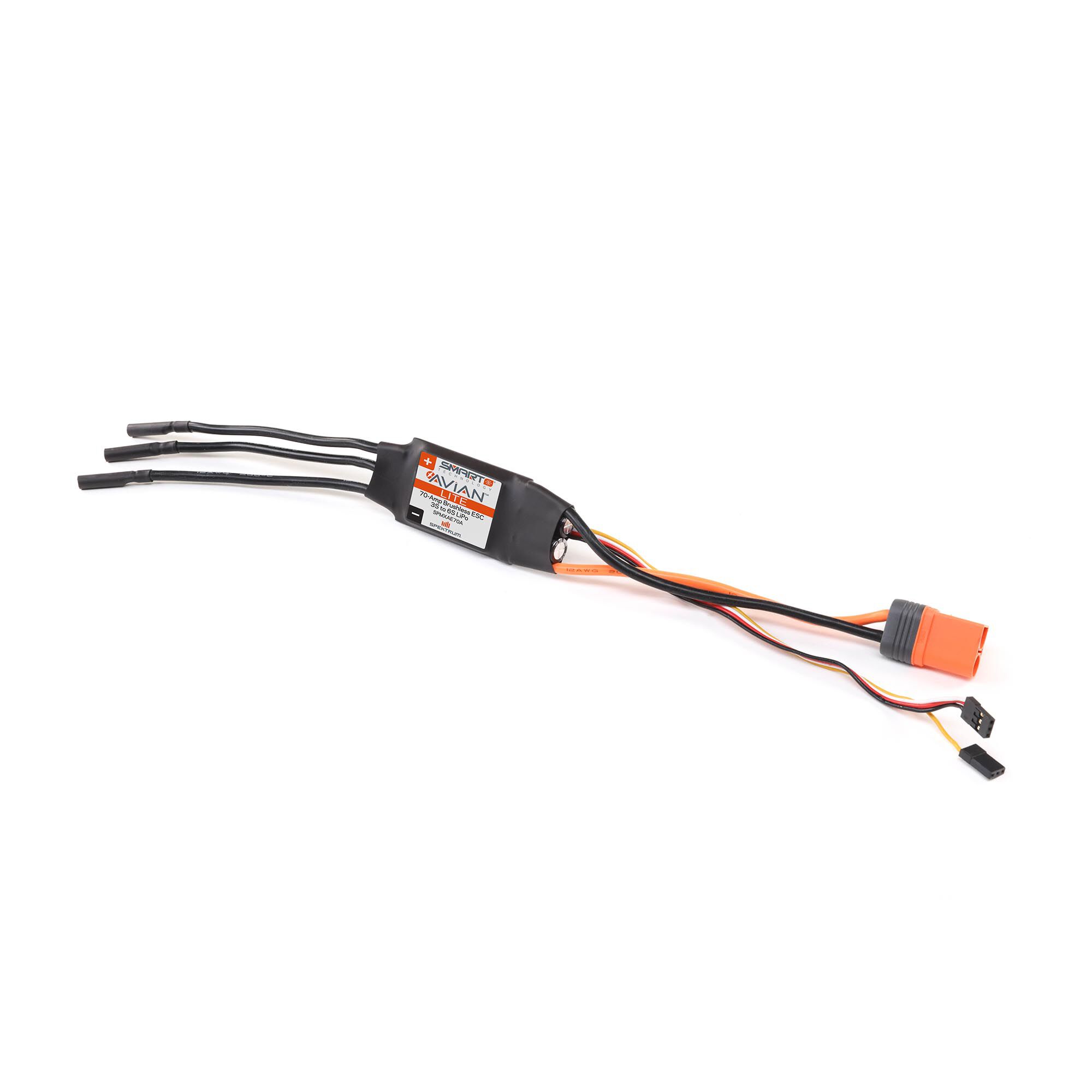 Spektrum Accessories Avian 70-Amp Smart Lite Brushless ESC, 3S-6S: IC5