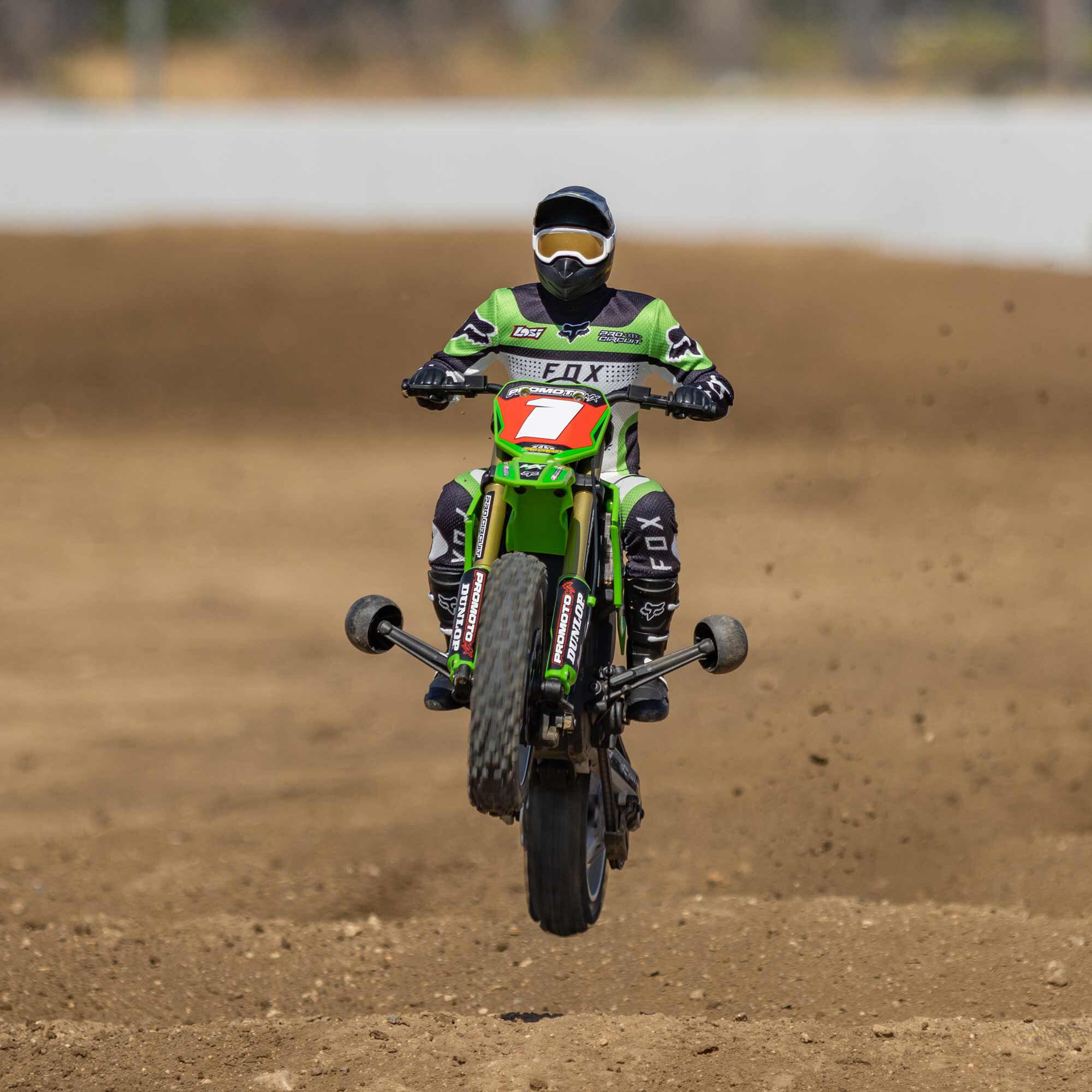 Losi 1/4 Promoto-MX Pro Circuit 2S RTR Brushless Motorcycle (Battery and Charger Included), Green