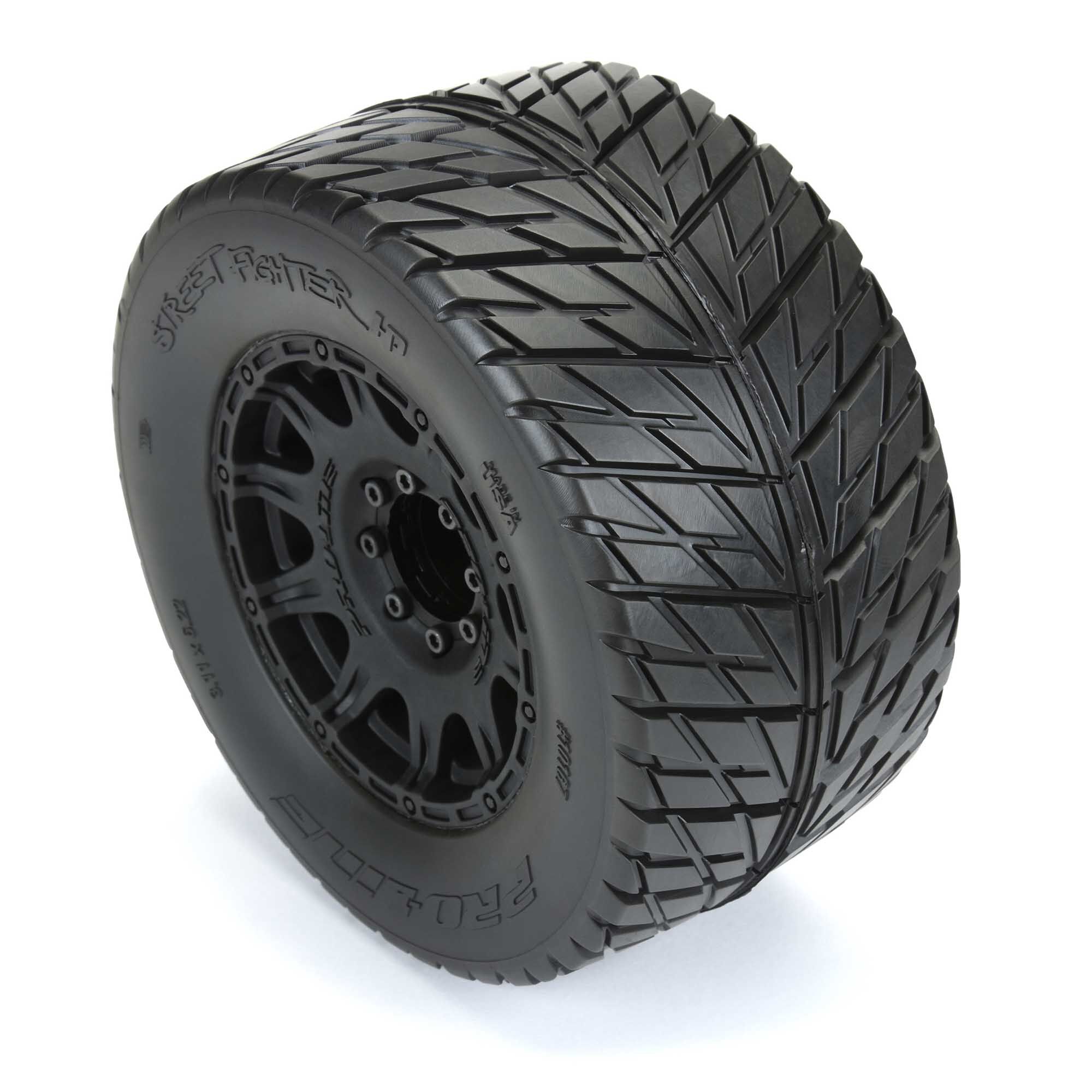 Pro-Line Racing 1/8 Street Fighter HP BELTED F/R 3.8" MT Mounted 17mm Black Raid (2)