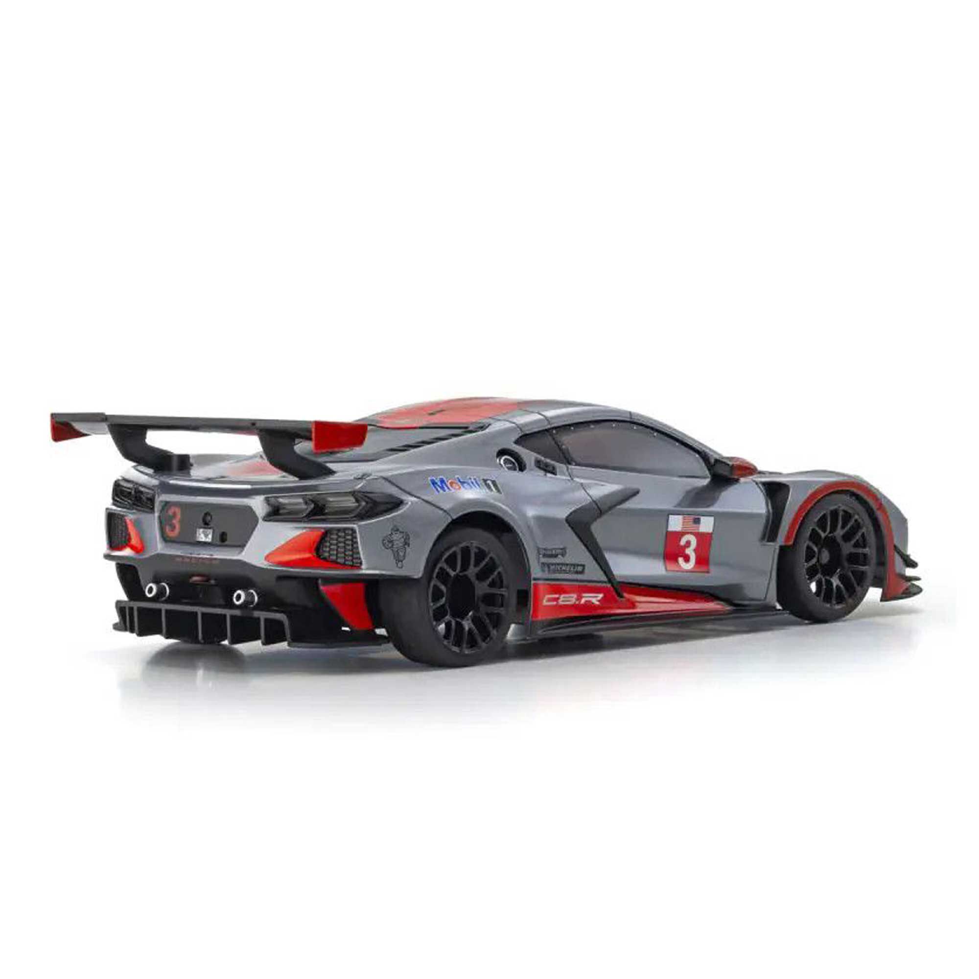 Kyosho 1/28 Chevrolet Corvette C8.R MR-04 MINI-Z RWD RTR, Guntmetal/ Red