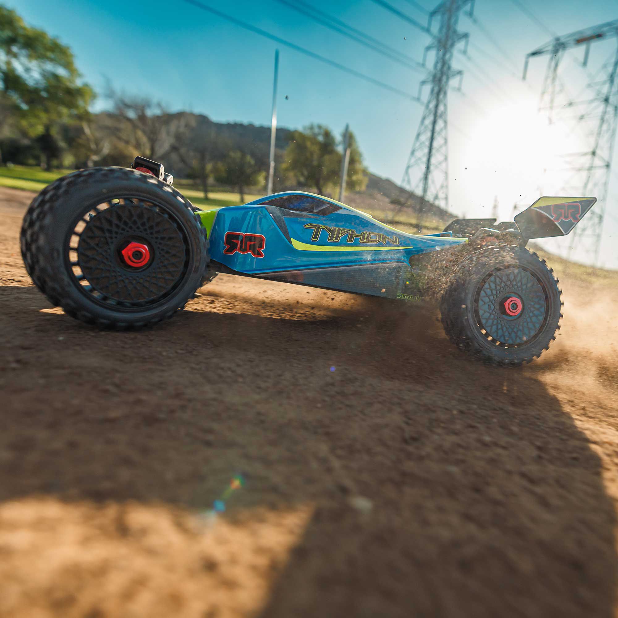 ARRMA 1/8 TYPHON MEGA 665 4X4 RTR Brushed Buggy, Blue