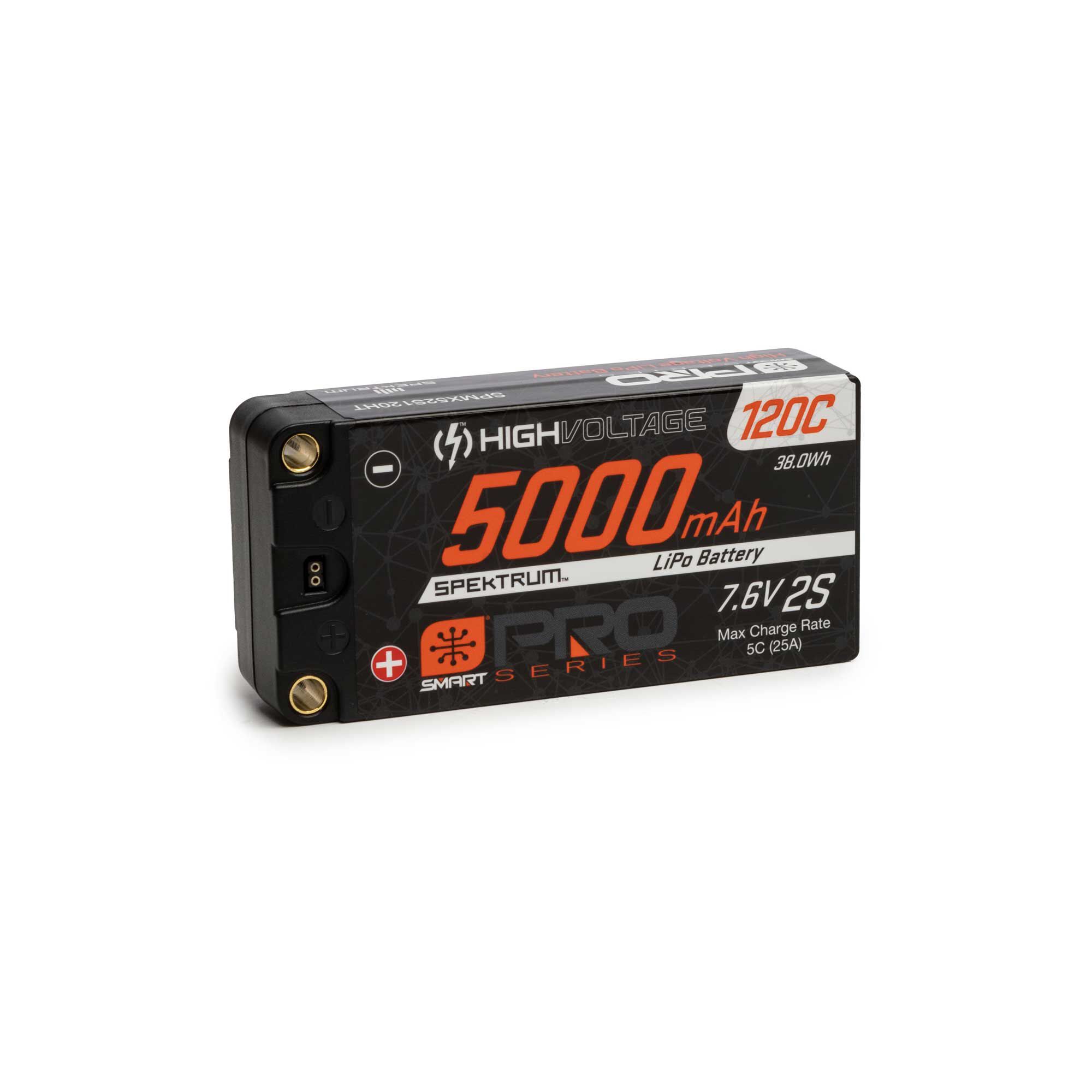 Spektrum Accessories 7.6V 5000mAh 2S 120C Smart Pro Race Shorty Hardcase LiHV Battery: Tubes, 5mm