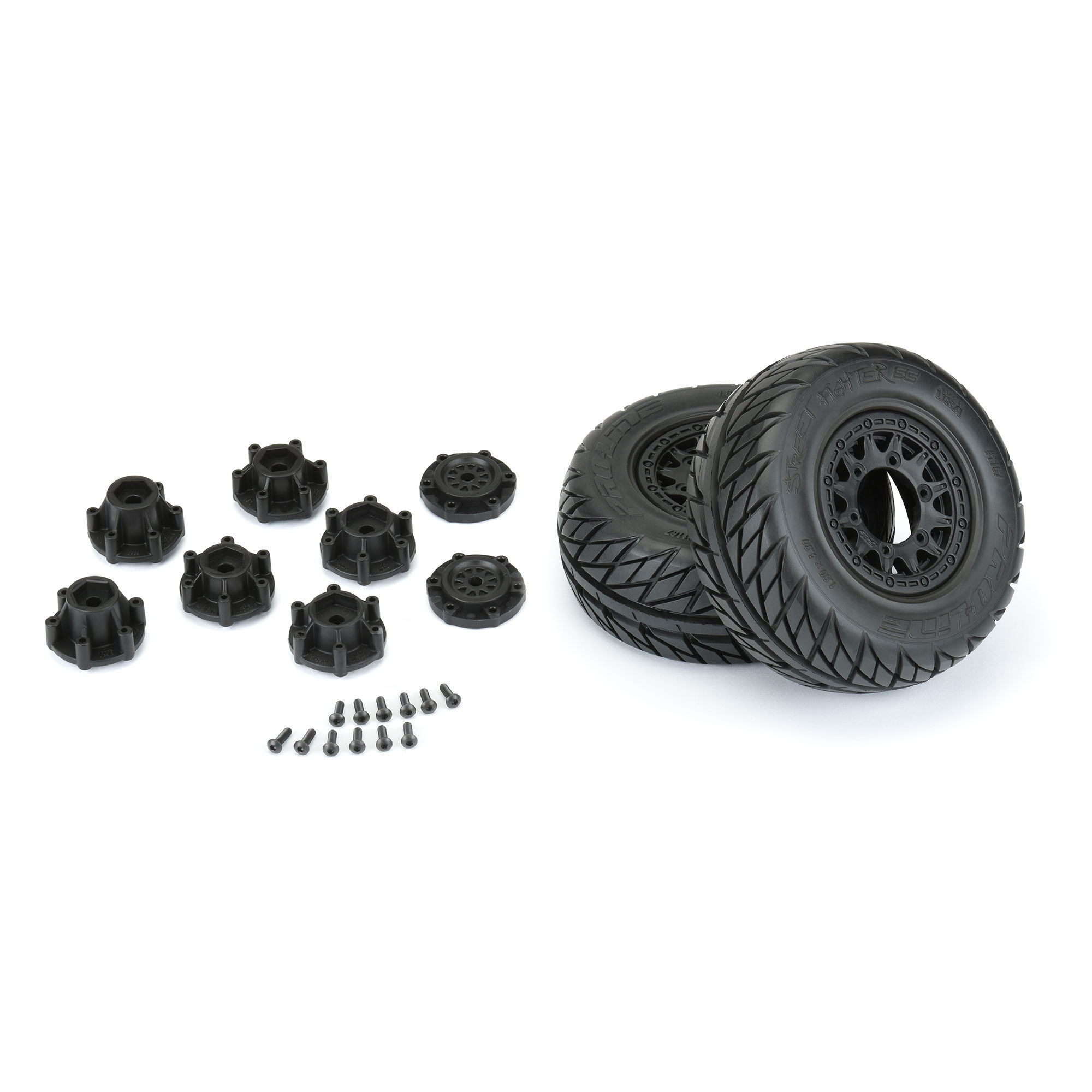 Pro-Line Racing 1/10 Street Fighter Fr/Rr 2.2"/3.0" SC Mounted 12mm Black Raid (2)