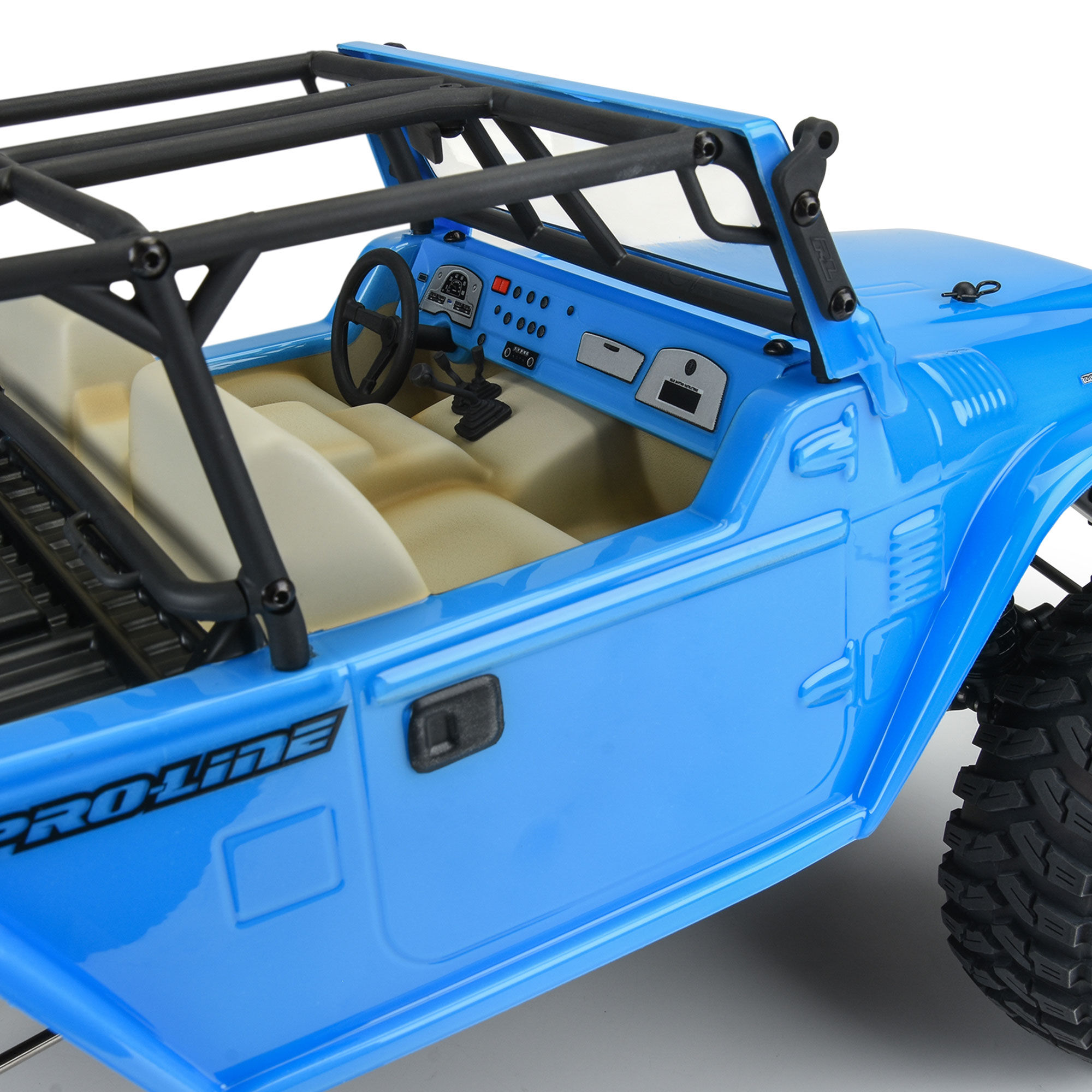 Pro-Line Racing 1/10 1979 Toyota Land Cruiser FJ40 Clear Body/Cage 12.3" WB Crawlers