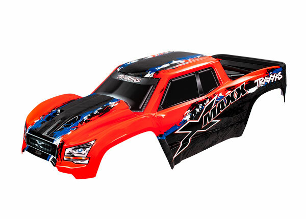 Traxxas X-Maxx Red Painted Body Assembled w/Body Mounts & Tailgate Protector