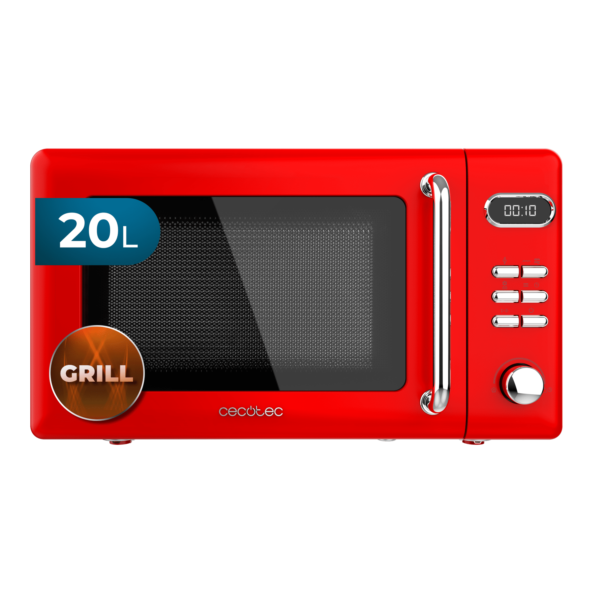 ProClean 5110 Retro Red Microondas digital con grill de 20 y 700 W.
