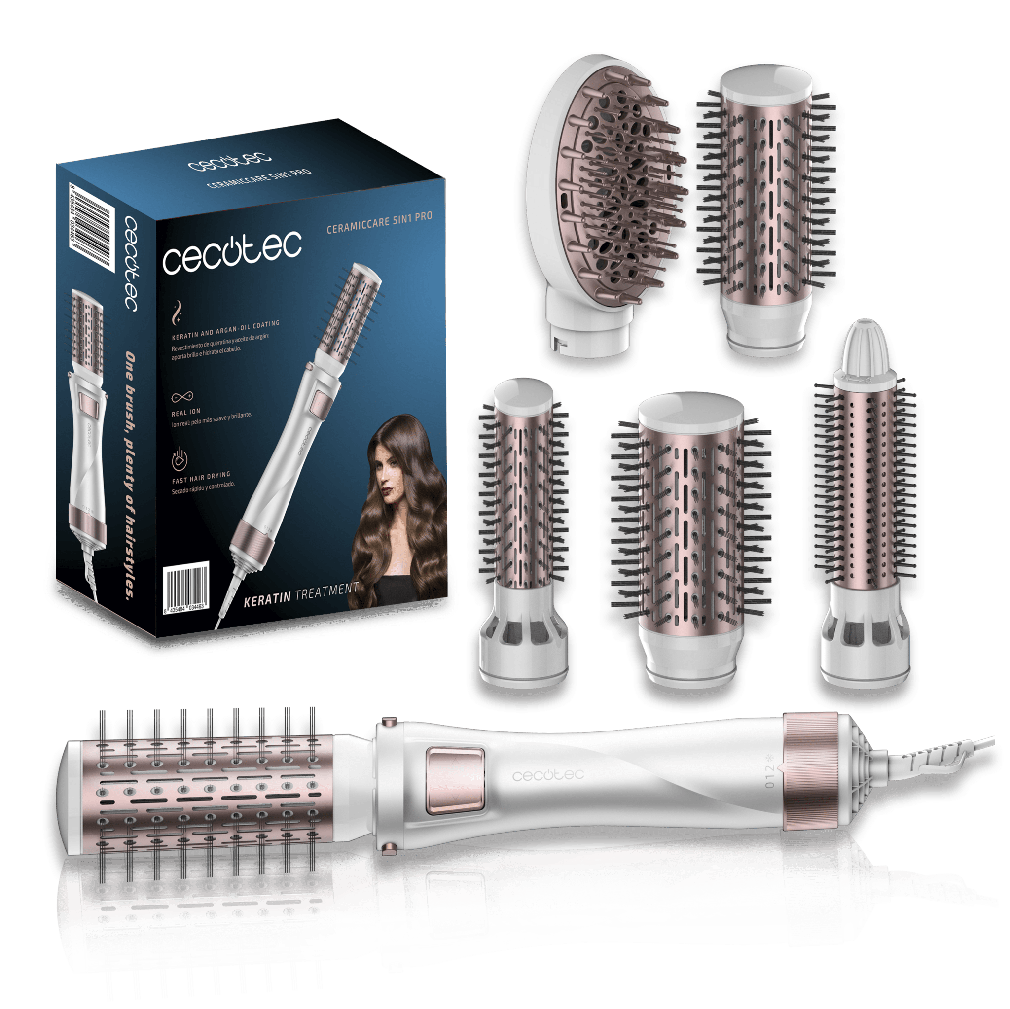 Bamba CeramicCare 5in1 Pro Cepillo de aire 5 en 1 con giro y revestimiento cerámico